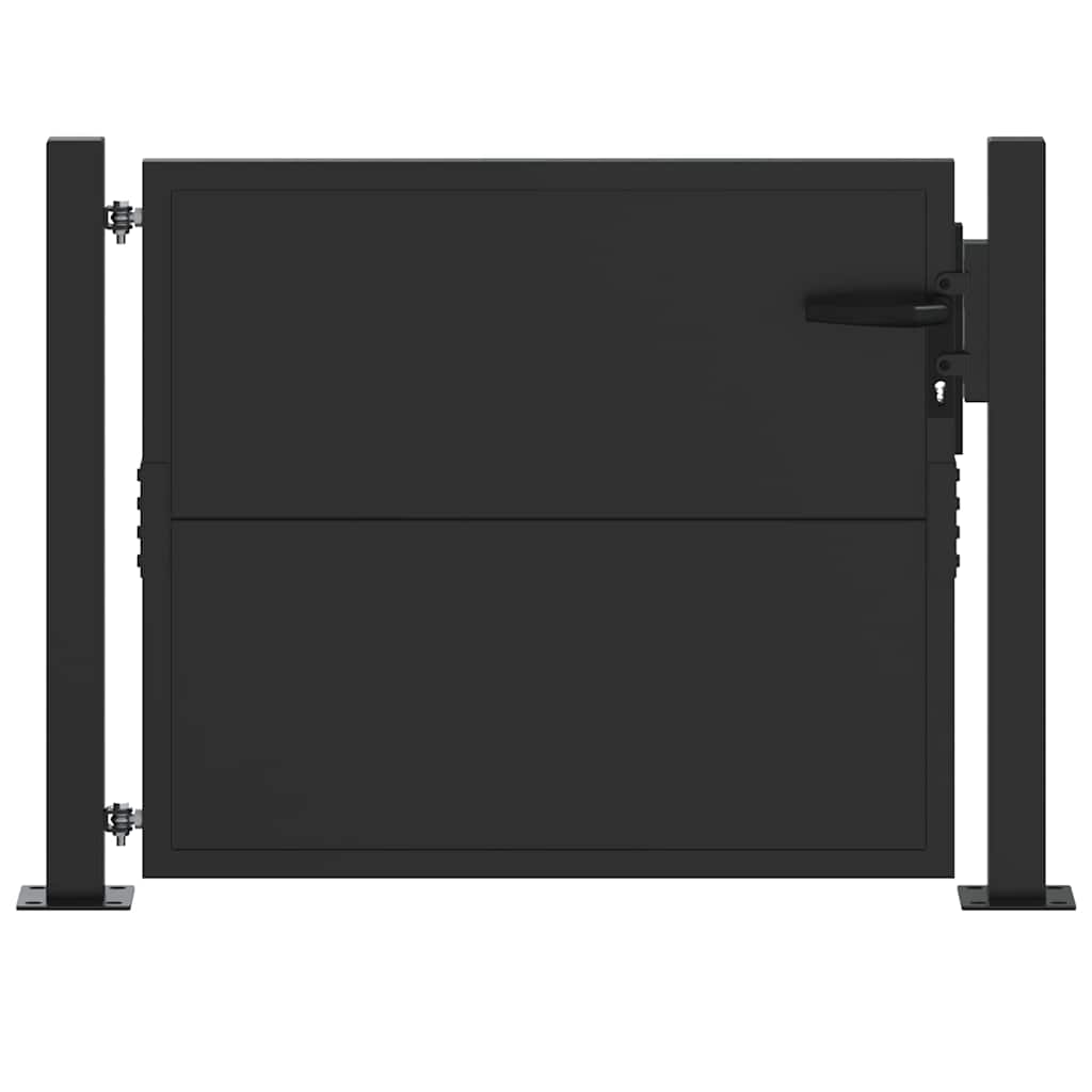 Tuinpoort met slot Zwart 110 x 105 cm Gepoedercoat staal is nu te koop bij PeponiXL, paradijselijk wonen!