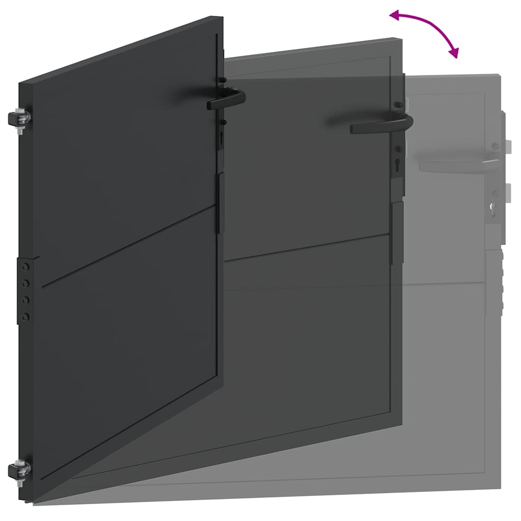 Tuinpoort met slot Zwart 110 x 105 cm Gepoedercoat staal is nu te koop bij PeponiXL, paradijselijk wonen!