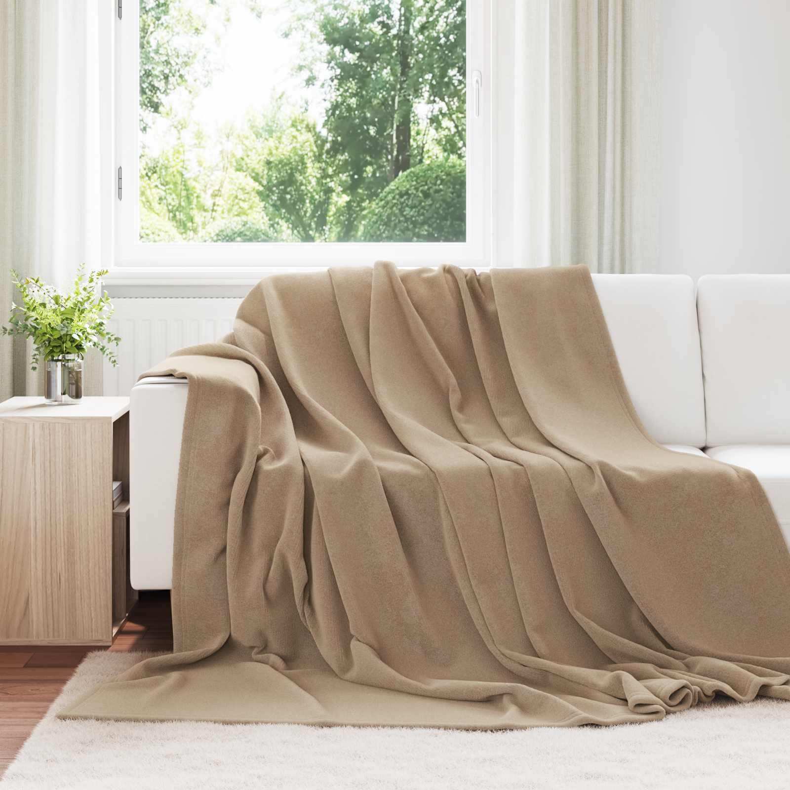 Gooi Deken Kameel 220 x 240 cm Fleece is nu te koop bij PeponiXL, paradijselijk wonen!