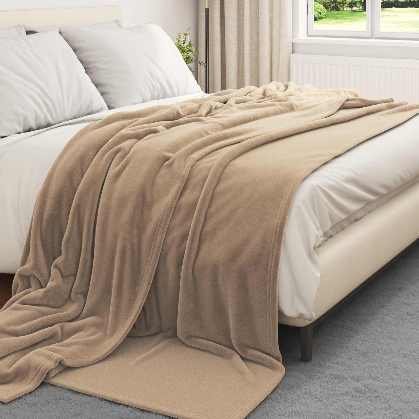 Gooi Deken Kameel 220 x 240 cm Fleece is nu te koop bij PeponiXL, paradijselijk wonen!