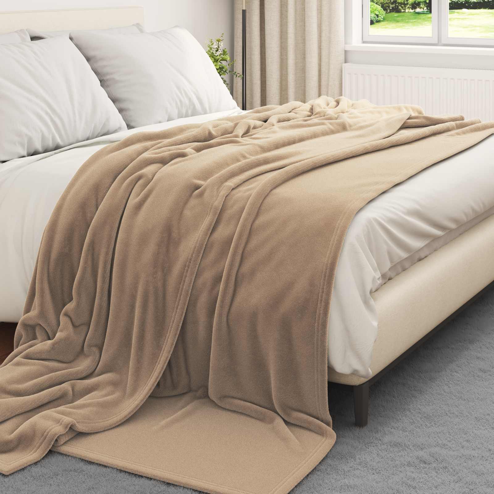 Gooi Deken Kameel 220 x 240 cm Fleece is nu te koop bij PeponiXL, paradijselijk wonen!