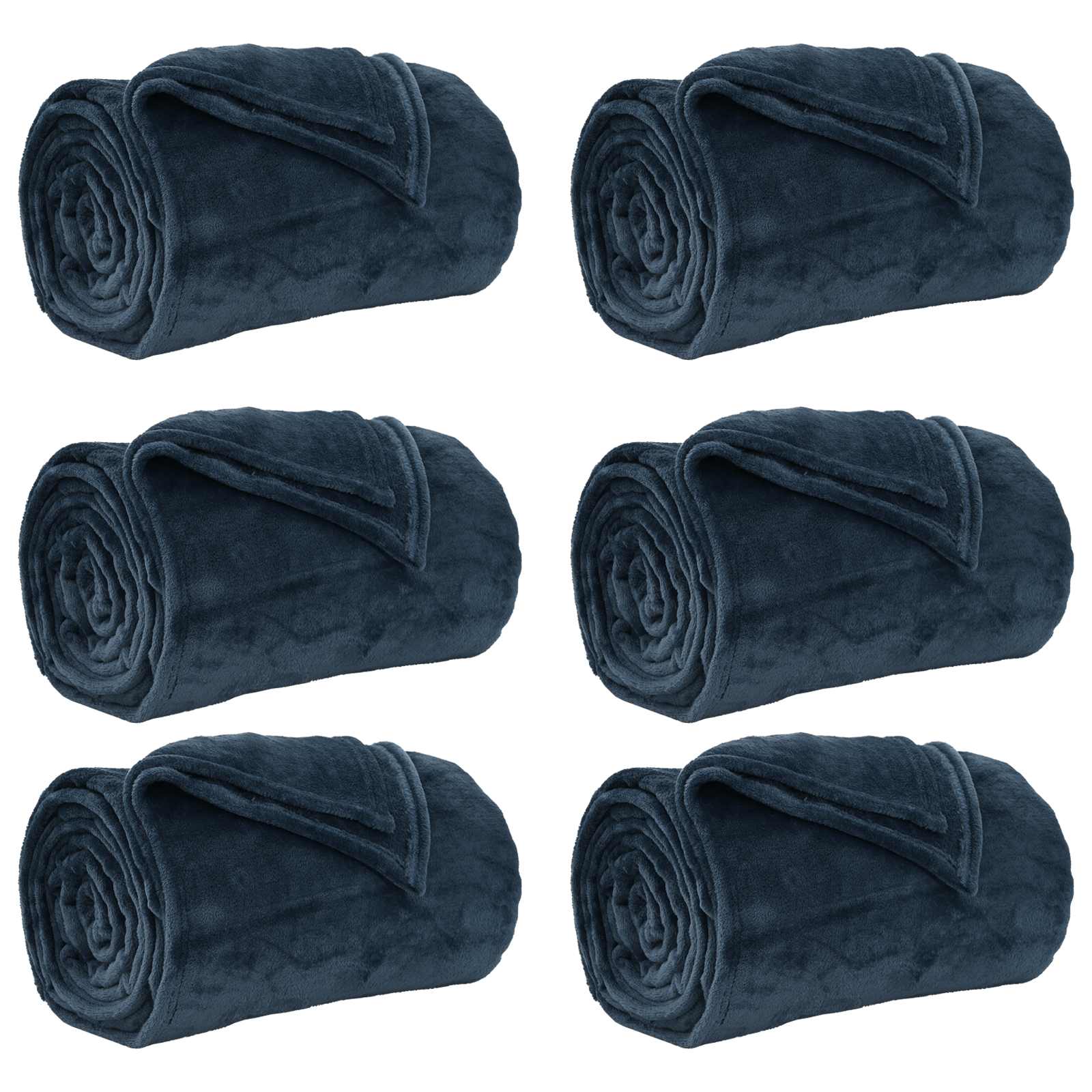 Kleden 6 pcs Marineblauw 240 x 270 cm Fleece is nu te koop bij PeponiXL, paradijselijk wonen!