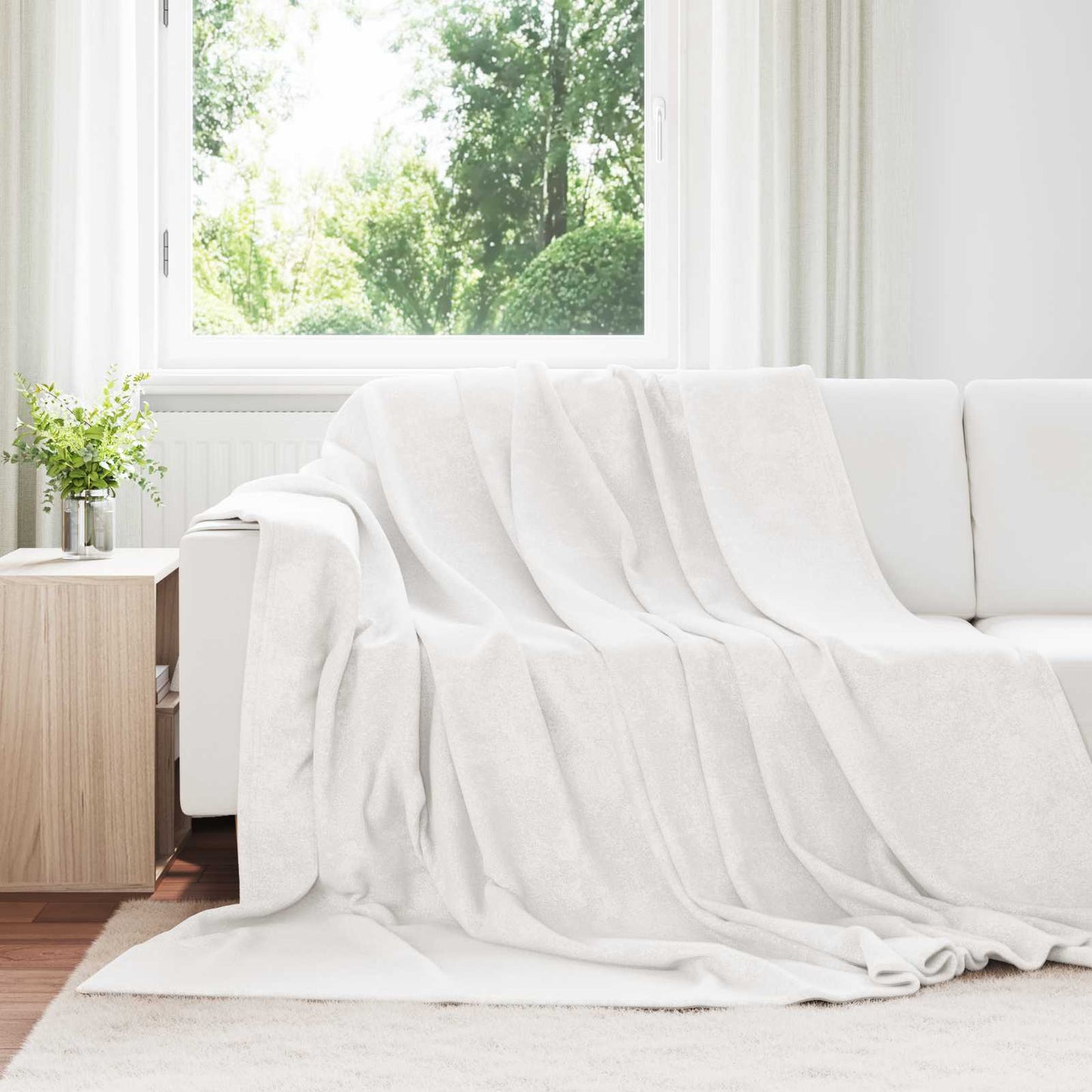 Kleden 6 pcs Wit 240 x 270 cm Fleece is nu te koop bij PeponiXL, paradijselijk wonen!