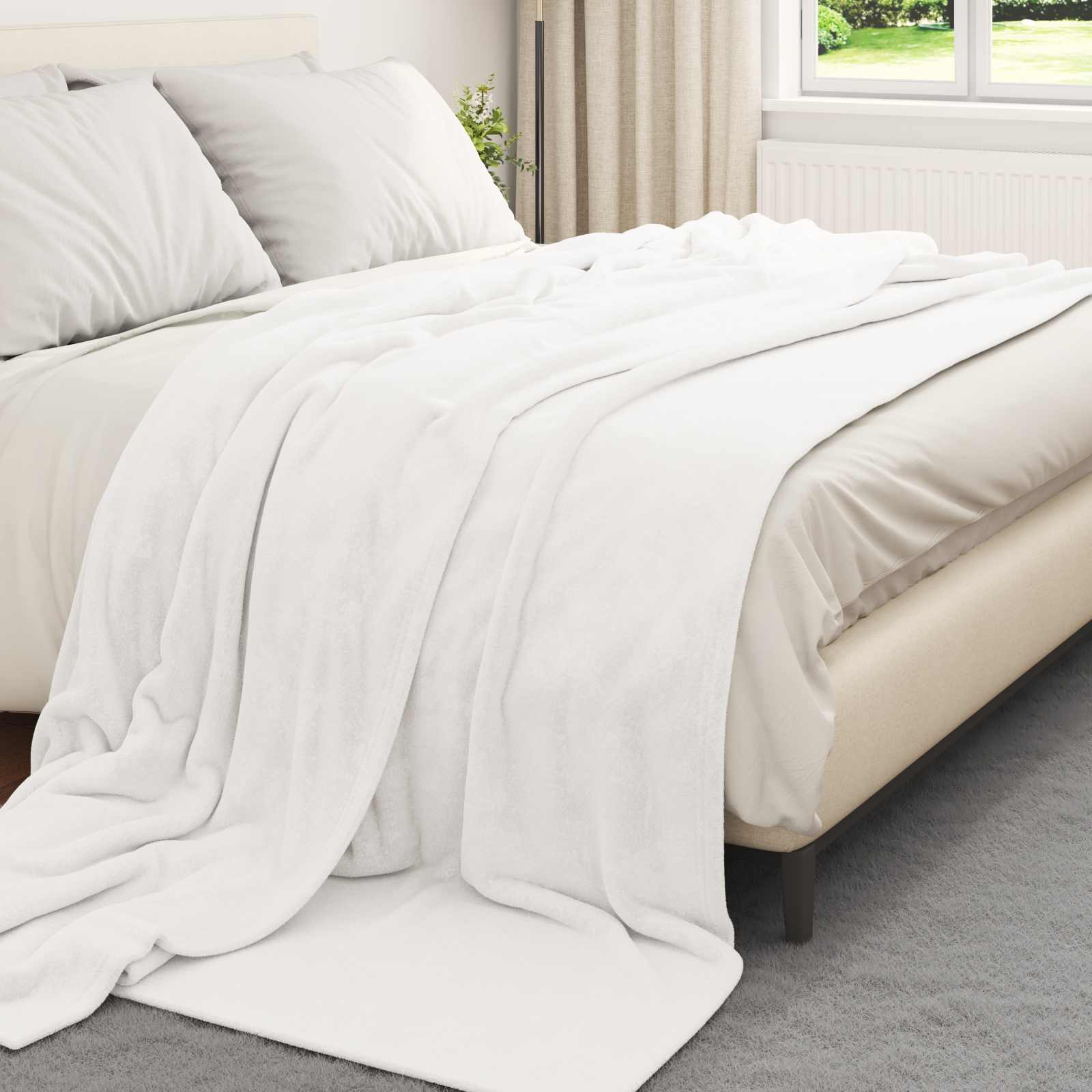 Kleden 6 pcs Wit 240 x 270 cm Fleece is nu te koop bij PeponiXL, paradijselijk wonen!