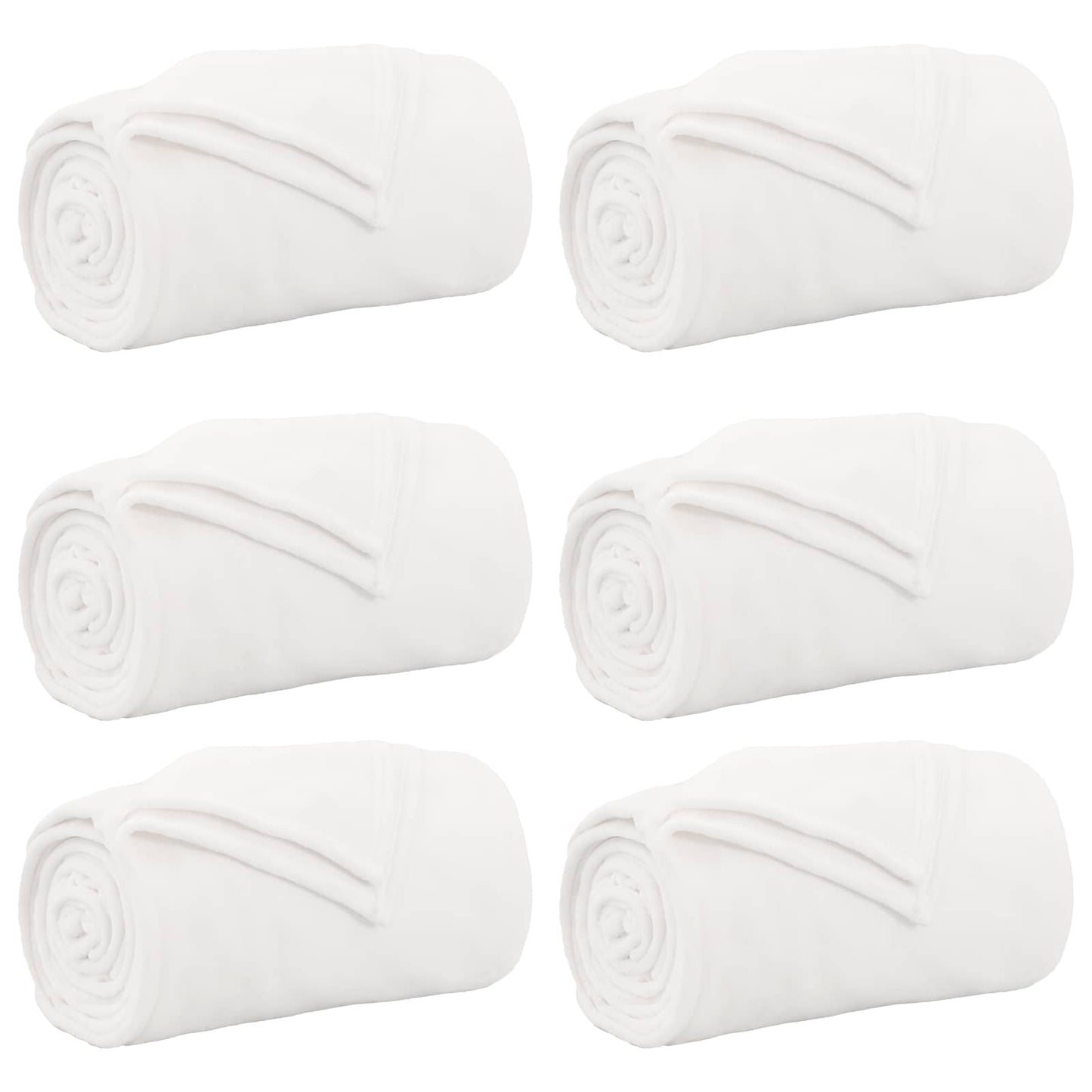 Kleden 6 pcs Wit 240 x 270 cm Fleece is nu te koop bij PeponiXL, paradijselijk wonen!