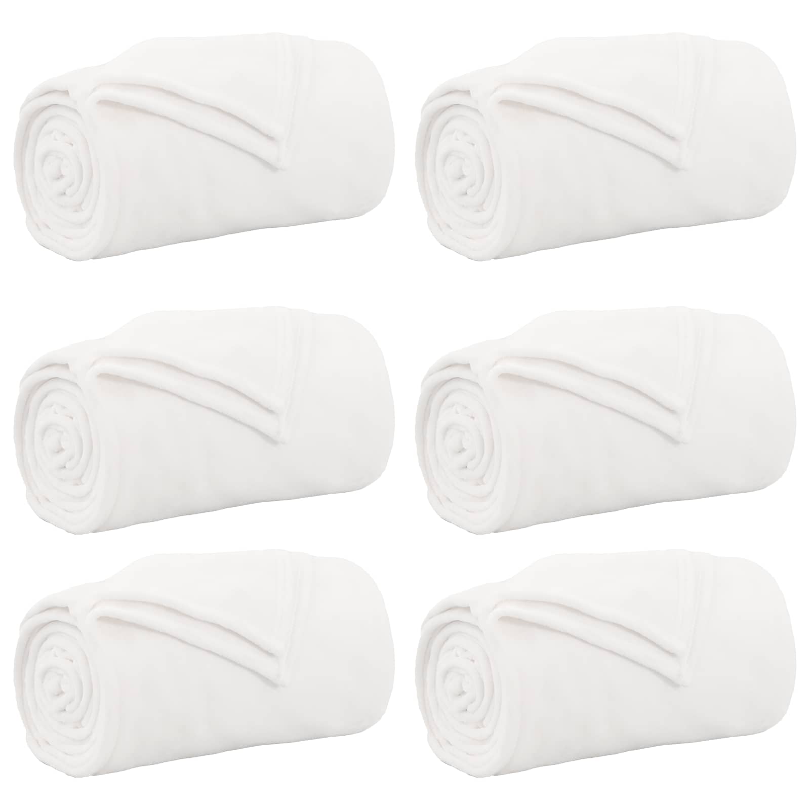 Kleden 6 pcs Wit 240 x 270 cm Fleece is nu te koop bij PeponiXL, paradijselijk wonen!