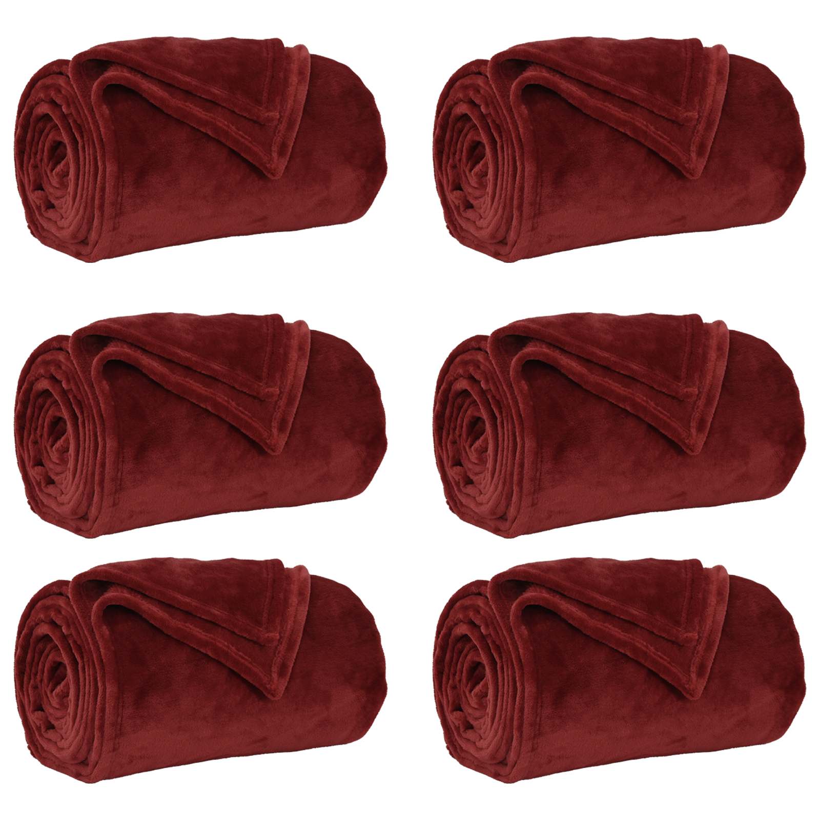 Kleden 6 pcs Bordeaux Rood 240 x 270 cm Fleece is nu te koop bij PeponiXL, paradijselijk wonen!