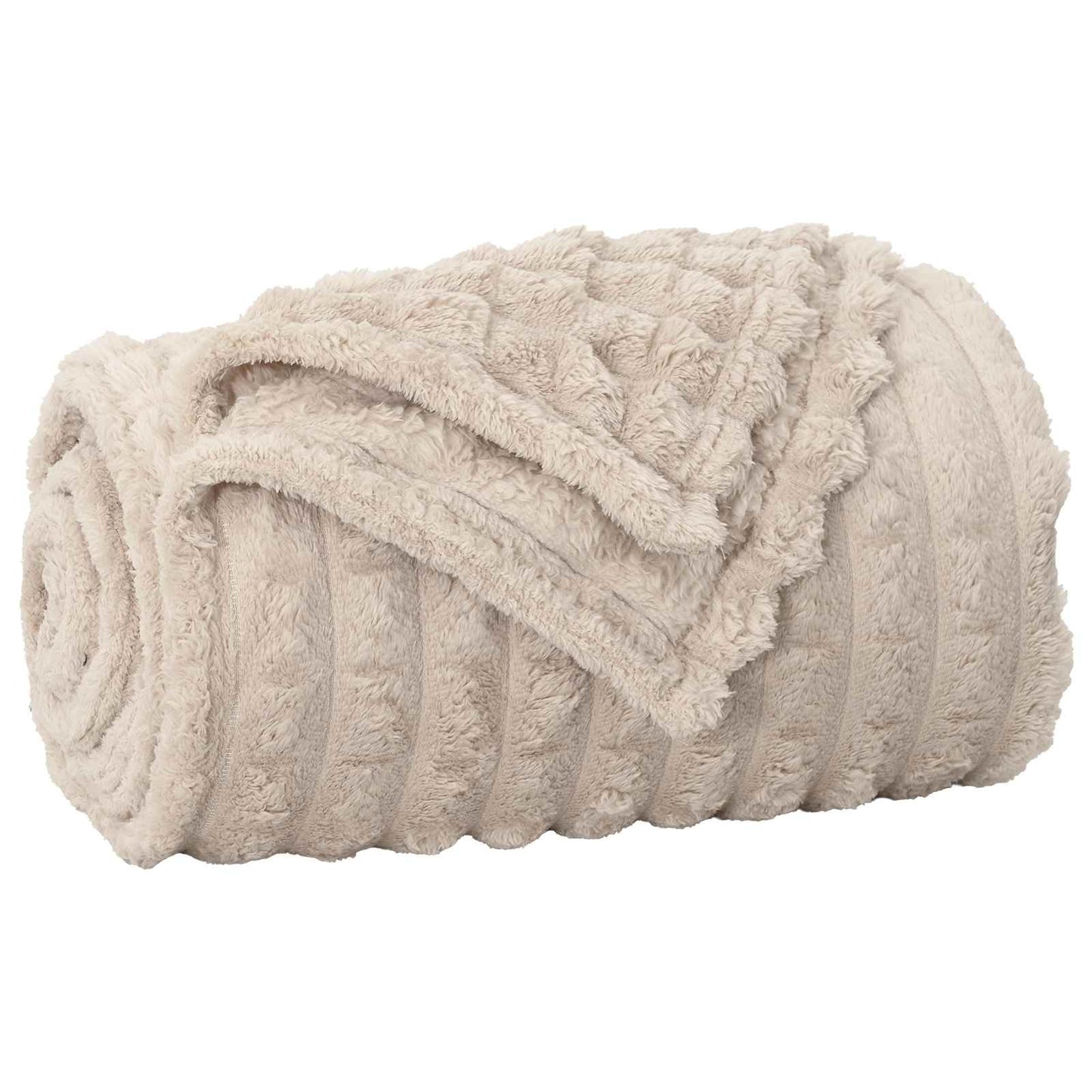 Gooi Deken Beige 240 x 220 cm Fleece is nu te koop bij PeponiXL, paradijselijk wonen!