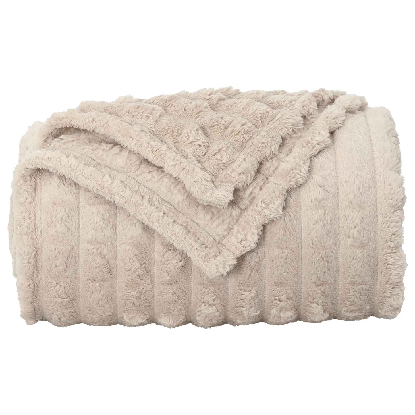 Gooi Deken Beige 240 x 220 cm Fleece is nu te koop bij PeponiXL, paradijselijk wonen!