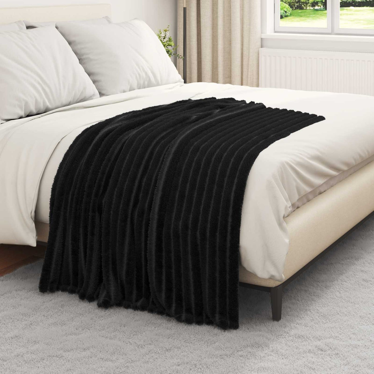 Gooi Deken Zwart 150 x 130 cm Fleece is nu te koop bij PeponiXL, paradijselijk wonen!