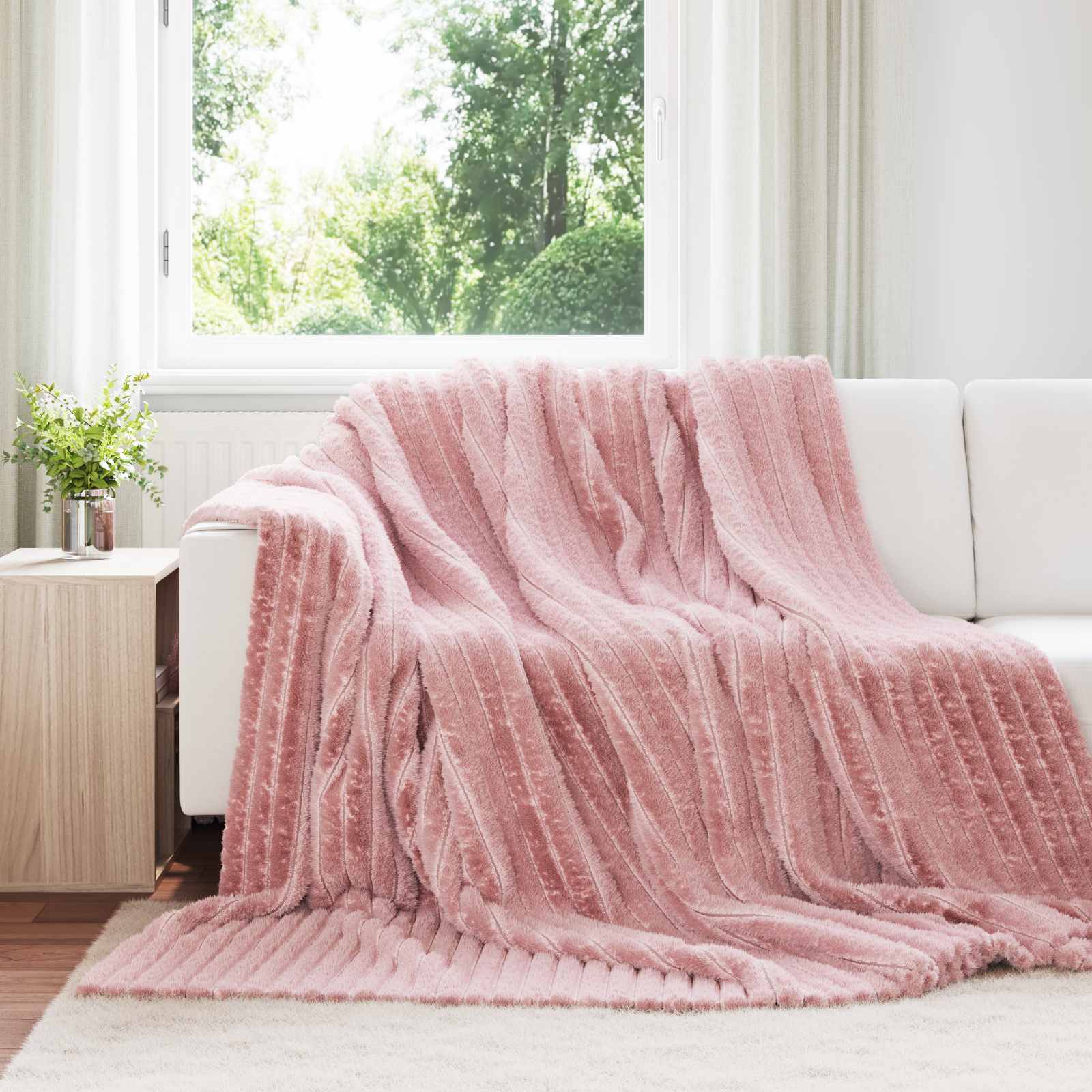 Gooi Deken Roze 240 x 220 cm Fleece is nu te koop bij PeponiXL, paradijselijk wonen!