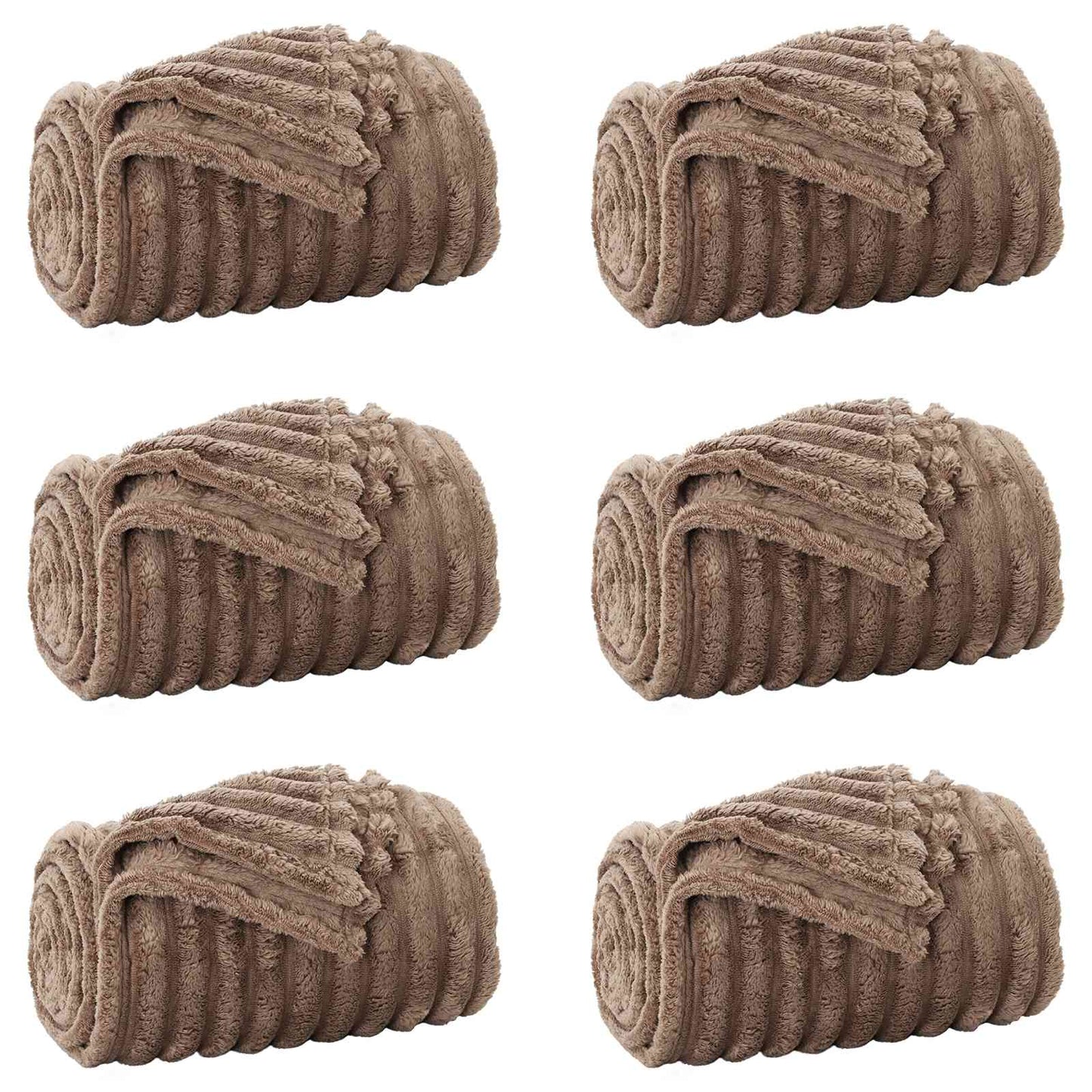 Kleden 6 pcs Kameel 200 x 150 cm Fleece is nu te koop bij PeponiXL, paradijselijk wonen!