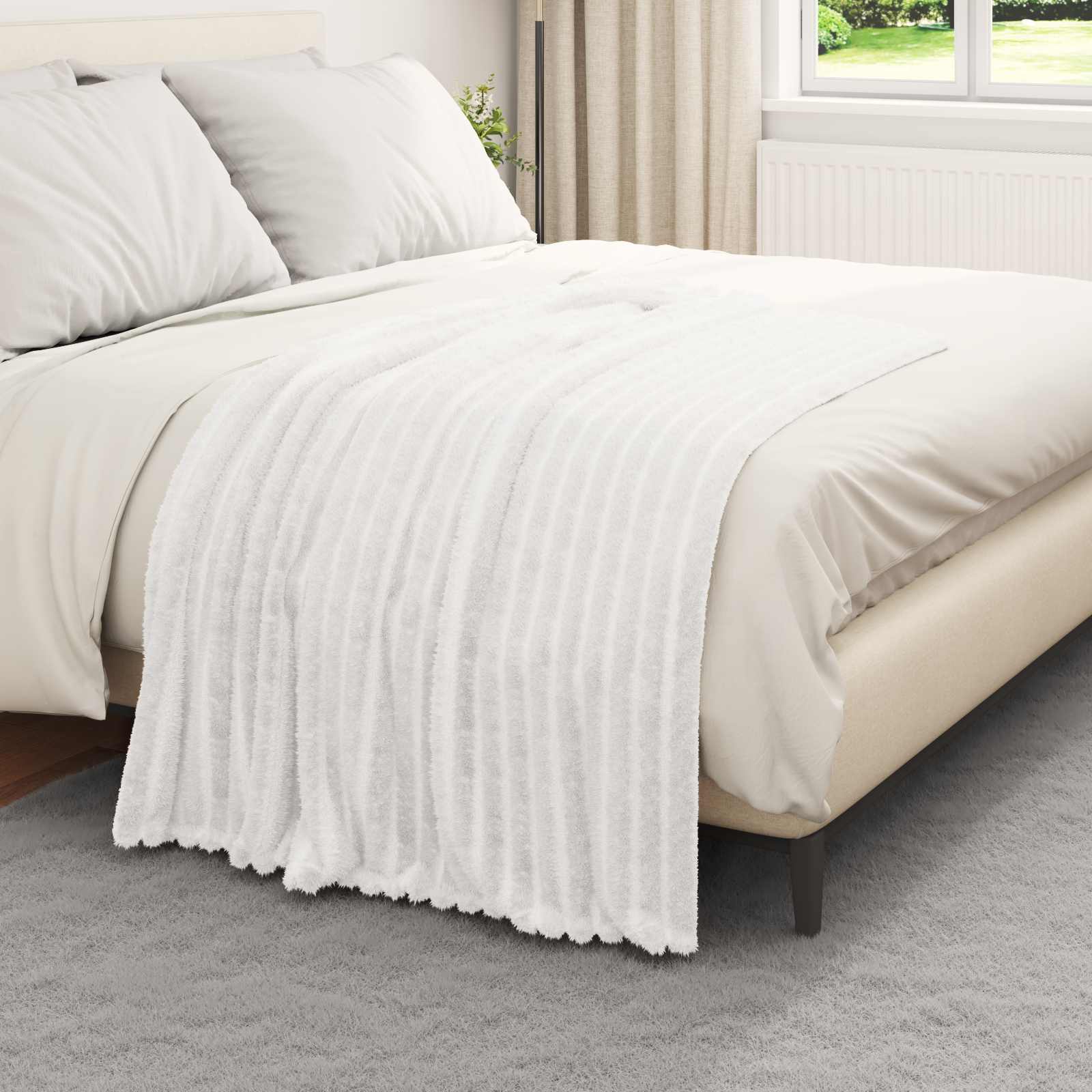 Kleden 6 pcs Wit 150 x 130 cm Fleece is nu te koop bij PeponiXL, paradijselijk wonen!