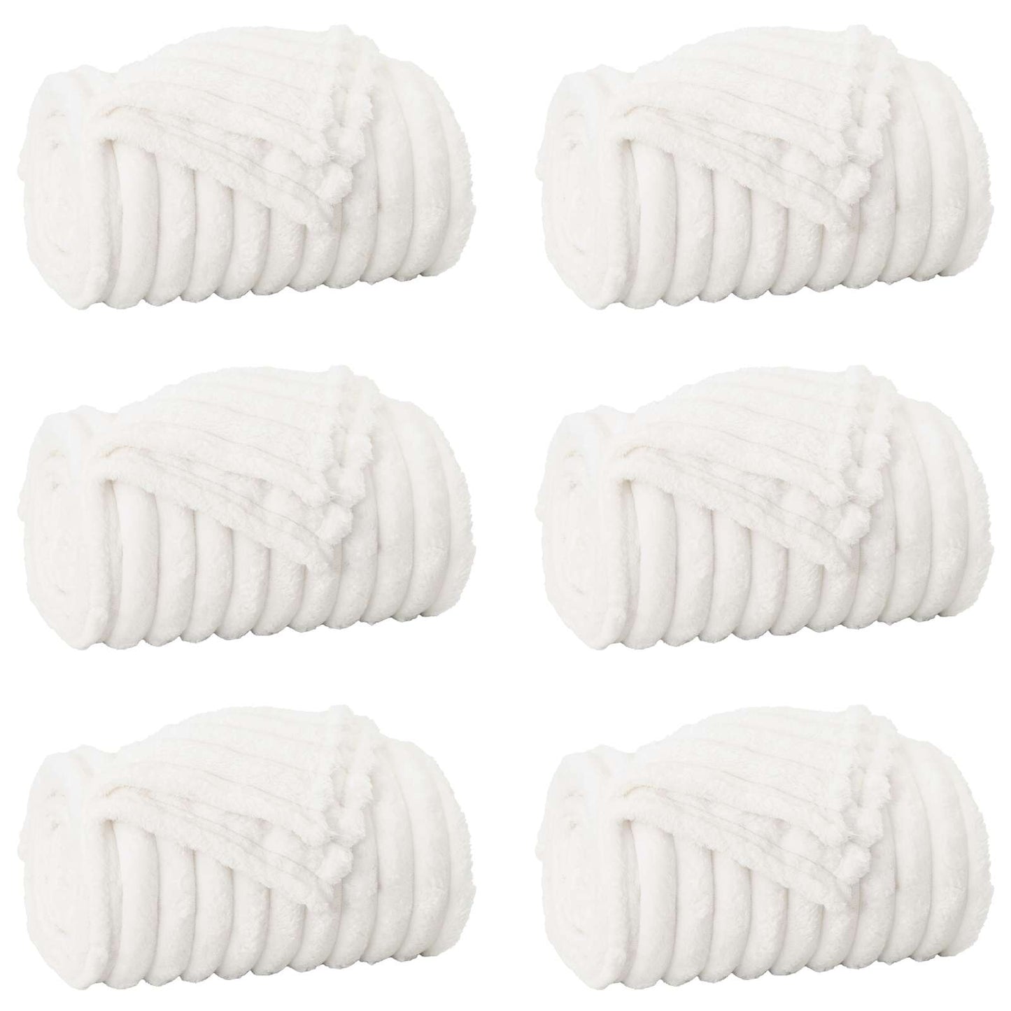 Kleden 6 pcs Wit 150 x 130 cm Fleece is nu te koop bij PeponiXL, paradijselijk wonen!