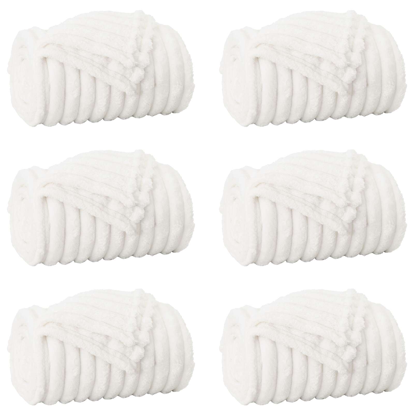 Kleden 6 pcs Wit 150 x 130 cm Fleece is nu te koop bij PeponiXL, paradijselijk wonen!