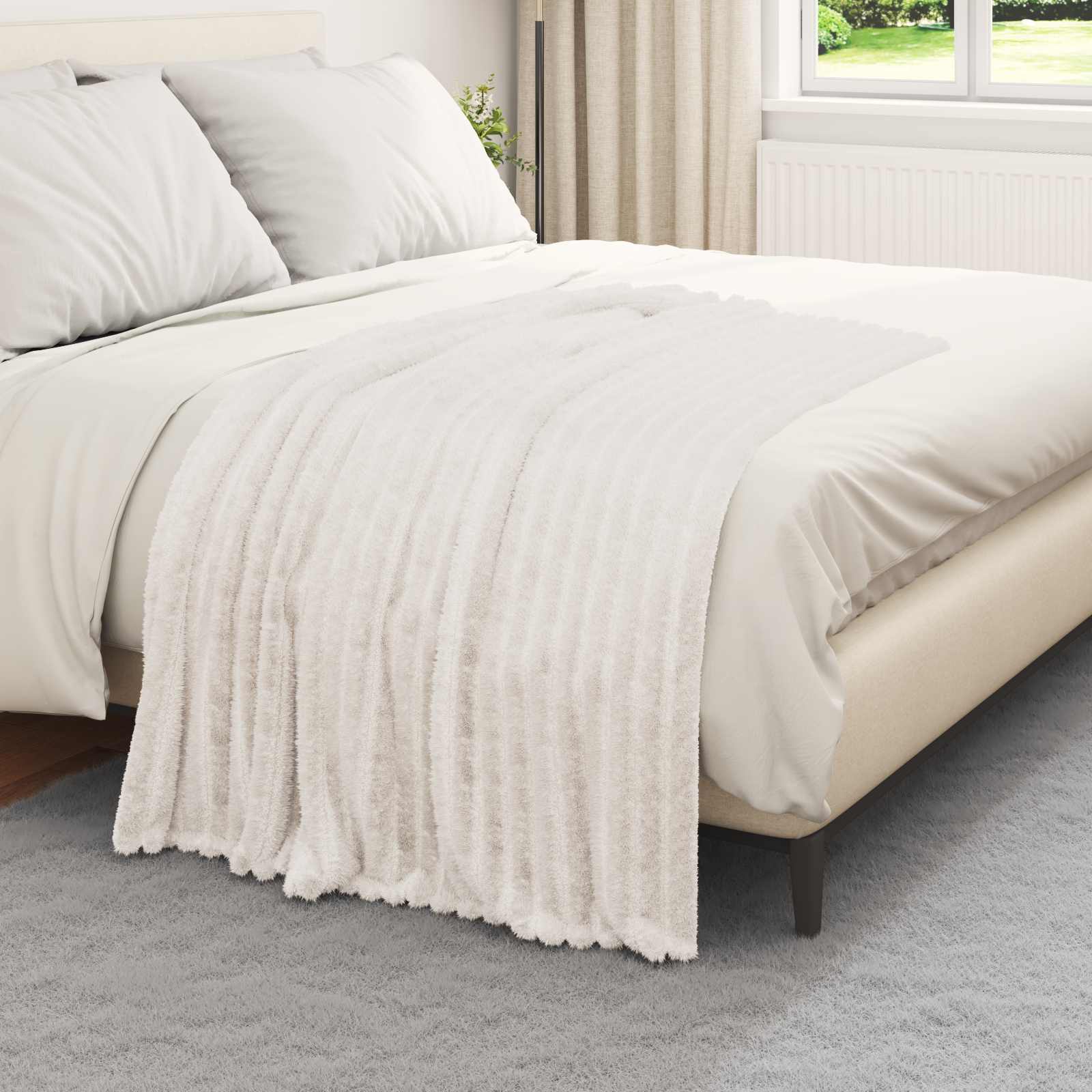 Kleden 6 pcs Crème 150 x 130 cm Fleece is nu te koop bij PeponiXL, paradijselijk wonen!