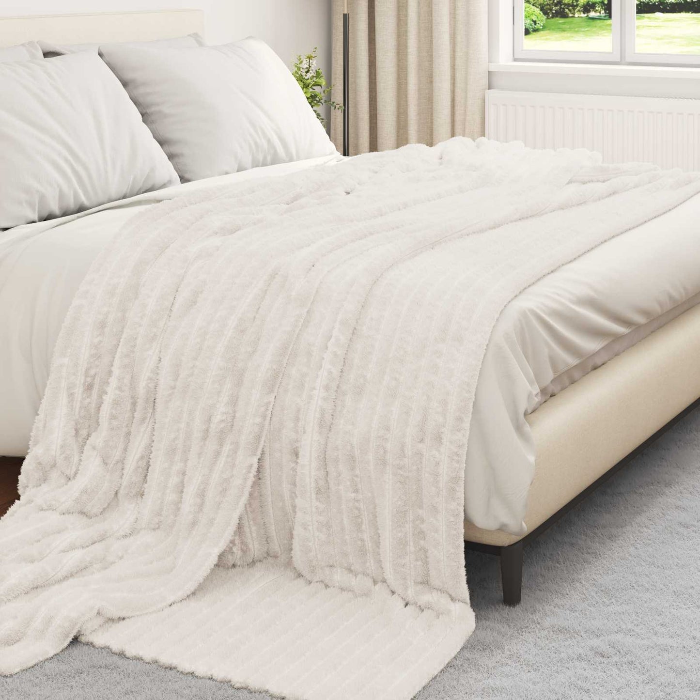 Kleden 6 pcs Crème 240 x 220 cm Fleece is nu te koop bij PeponiXL, paradijselijk wonen!
