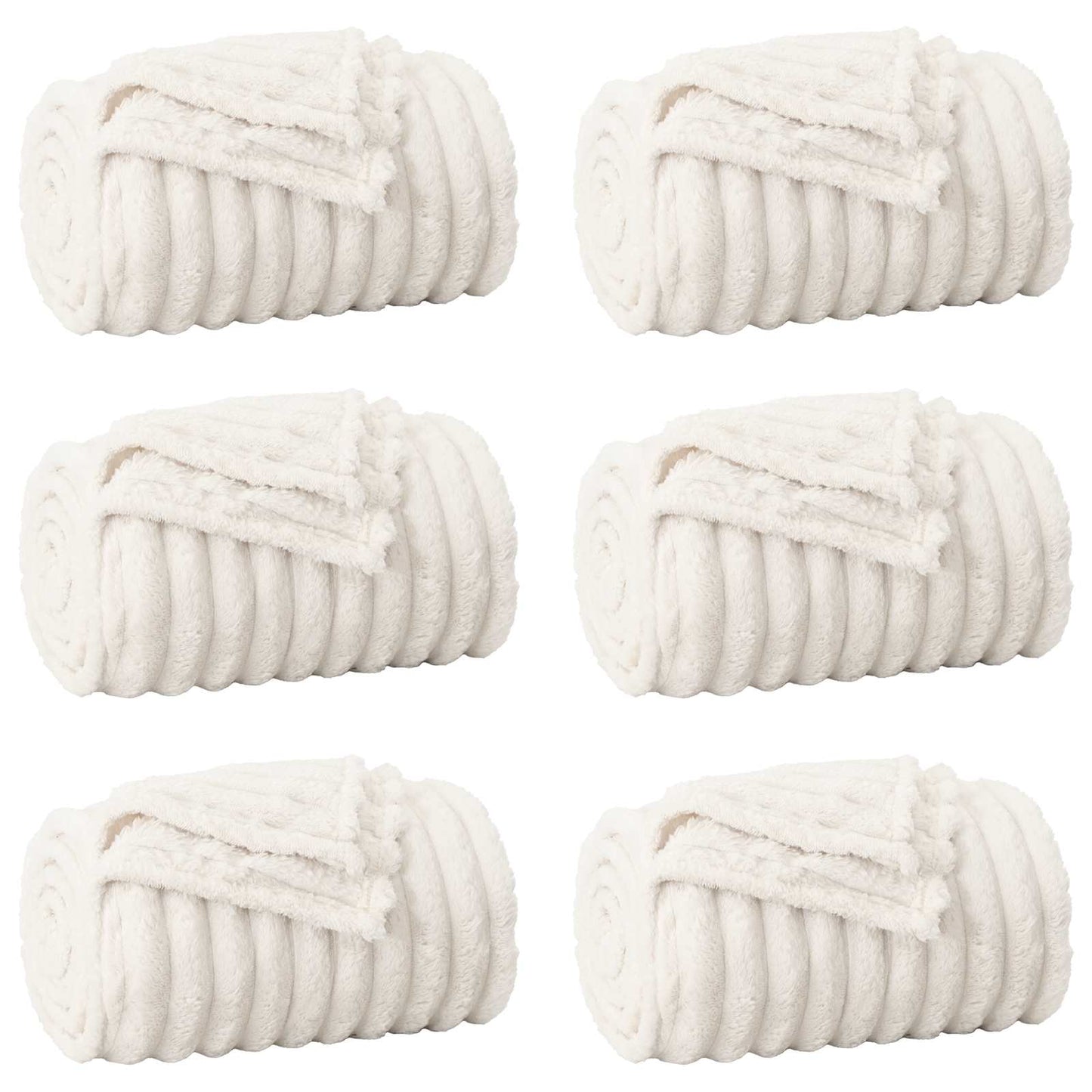 Kleden 6 pcs Crème 240 x 220 cm Fleece is nu te koop bij PeponiXL, paradijselijk wonen!