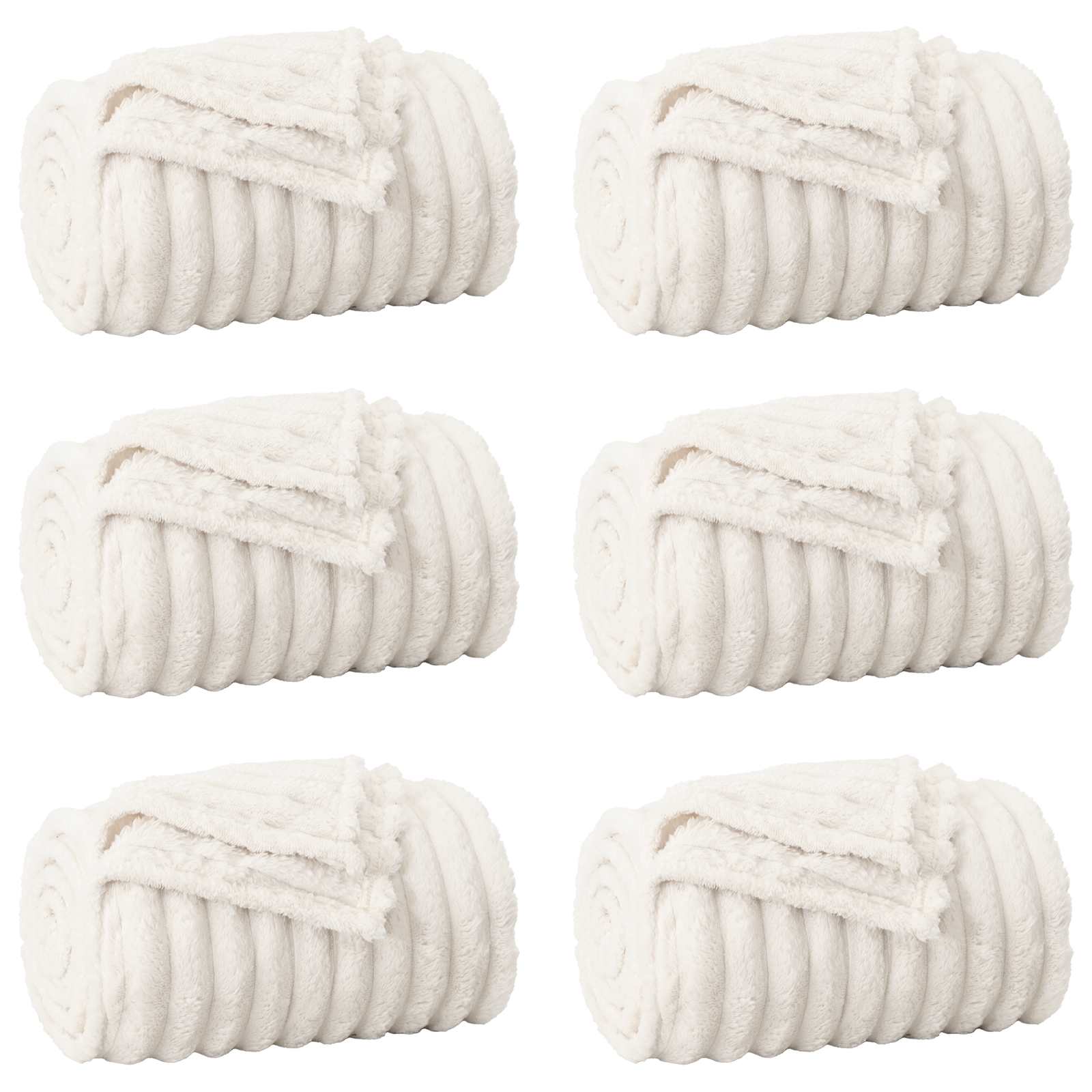 Kleden 6 pcs Crème 240 x 220 cm Fleece is nu te koop bij PeponiXL, paradijselijk wonen!