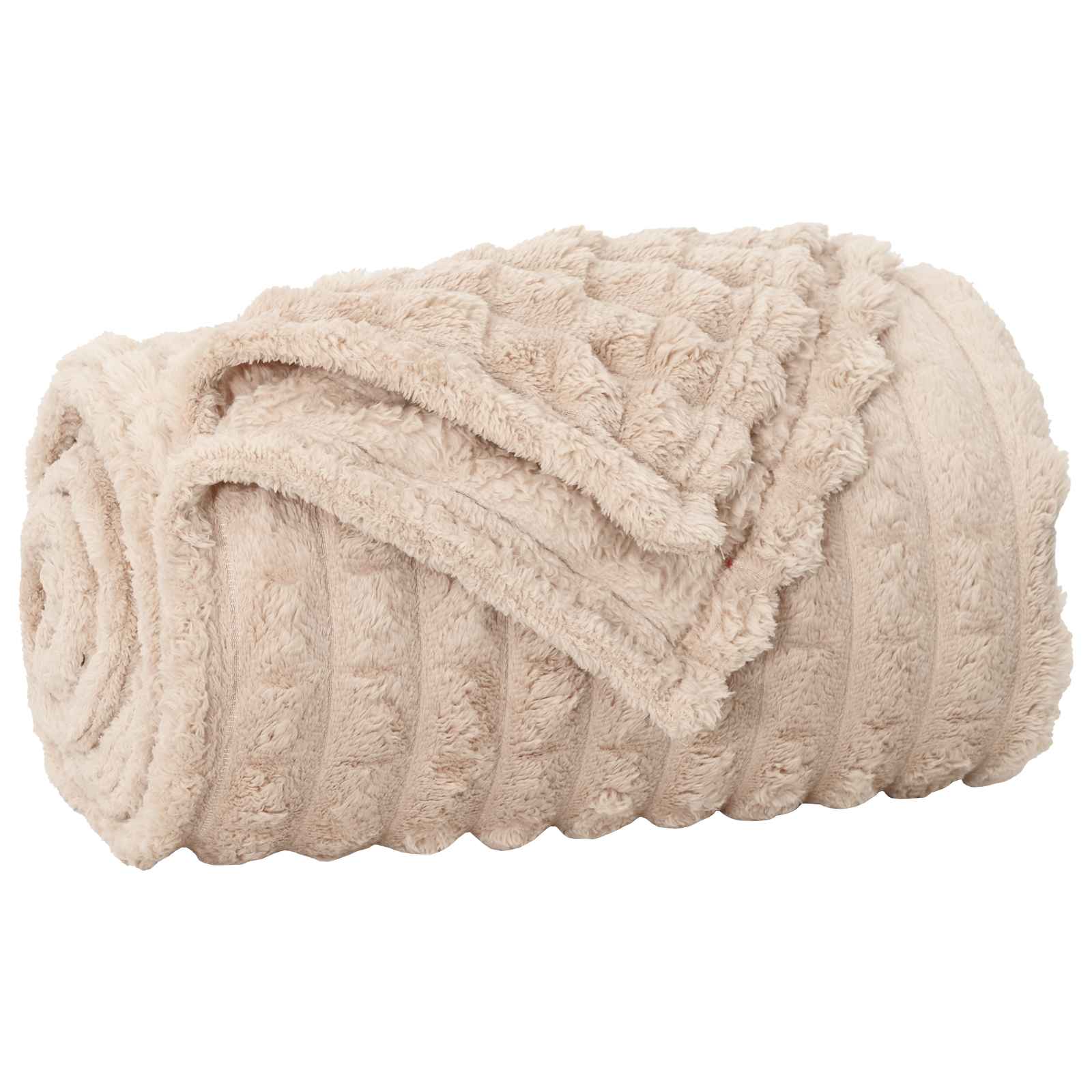 Gooi Deken Beige 150 x 130 cm Fleece is nu te koop bij PeponiXL, paradijselijk wonen!