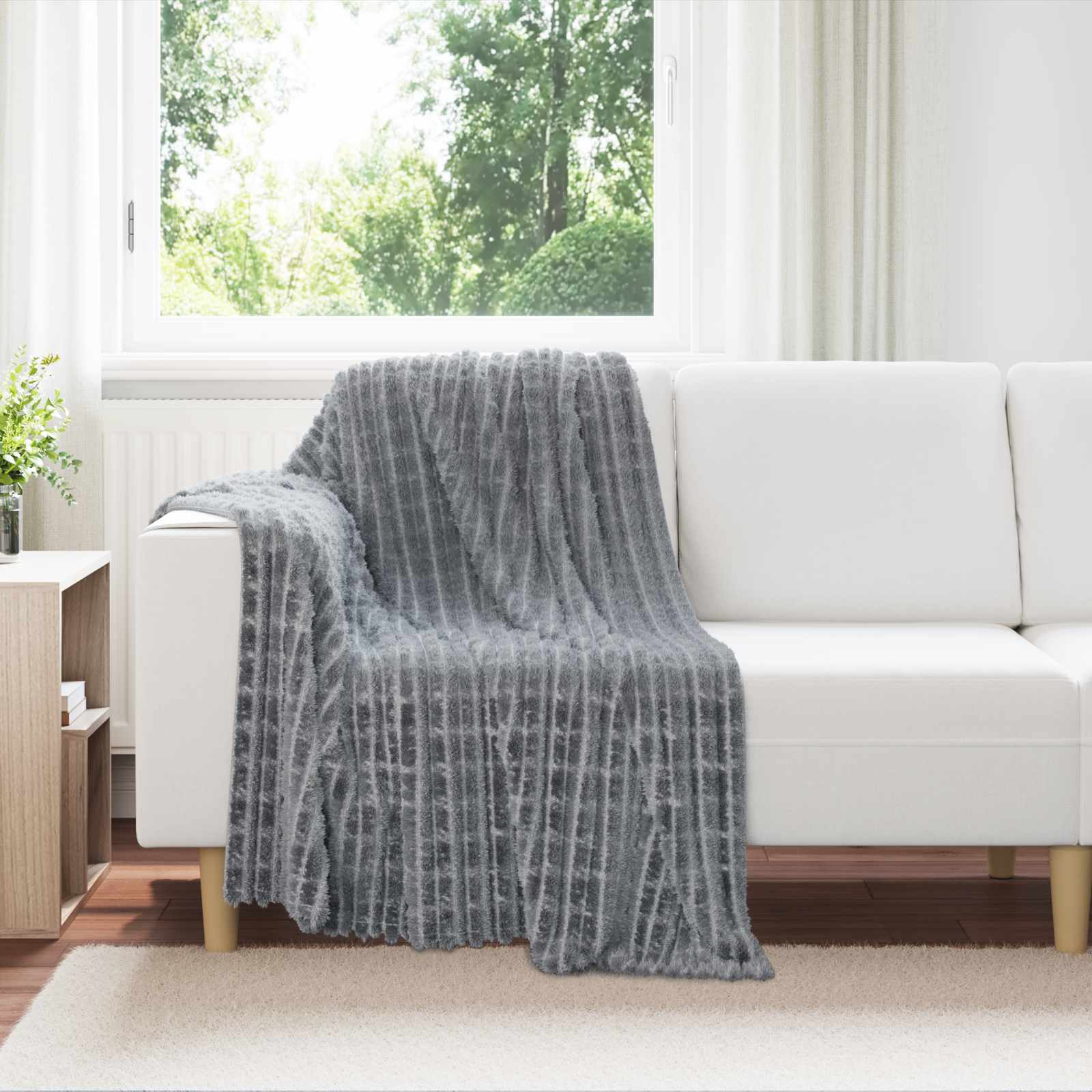 Gooi Deken Donkergrijs 150 x 130 cm Fleece is nu te koop bij PeponiXL, paradijselijk wonen!