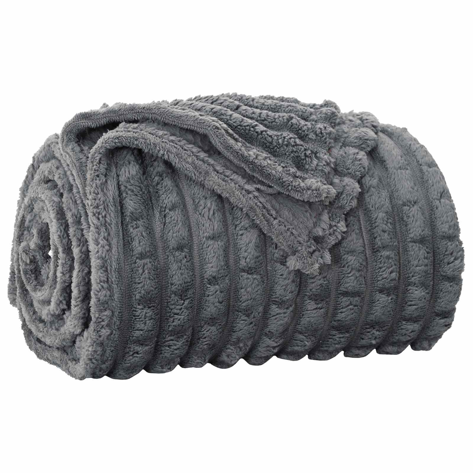 Gooi Deken Donkergrijs 200 x 150 cm Fleece is nu te koop bij PeponiXL, paradijselijk wonen!