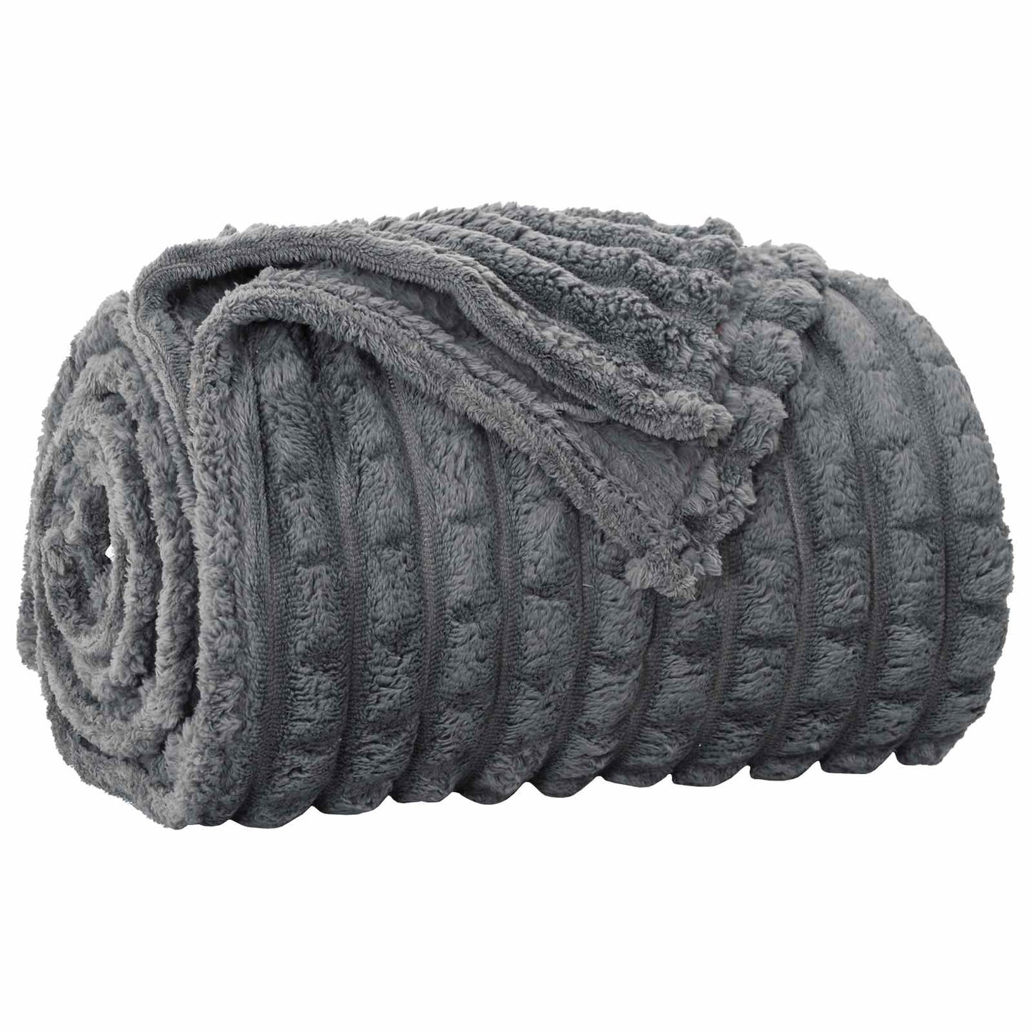 Gooi Deken Donkergrijs 240 x 220 cm Fleece is nu te koop bij PeponiXL, paradijselijk wonen!