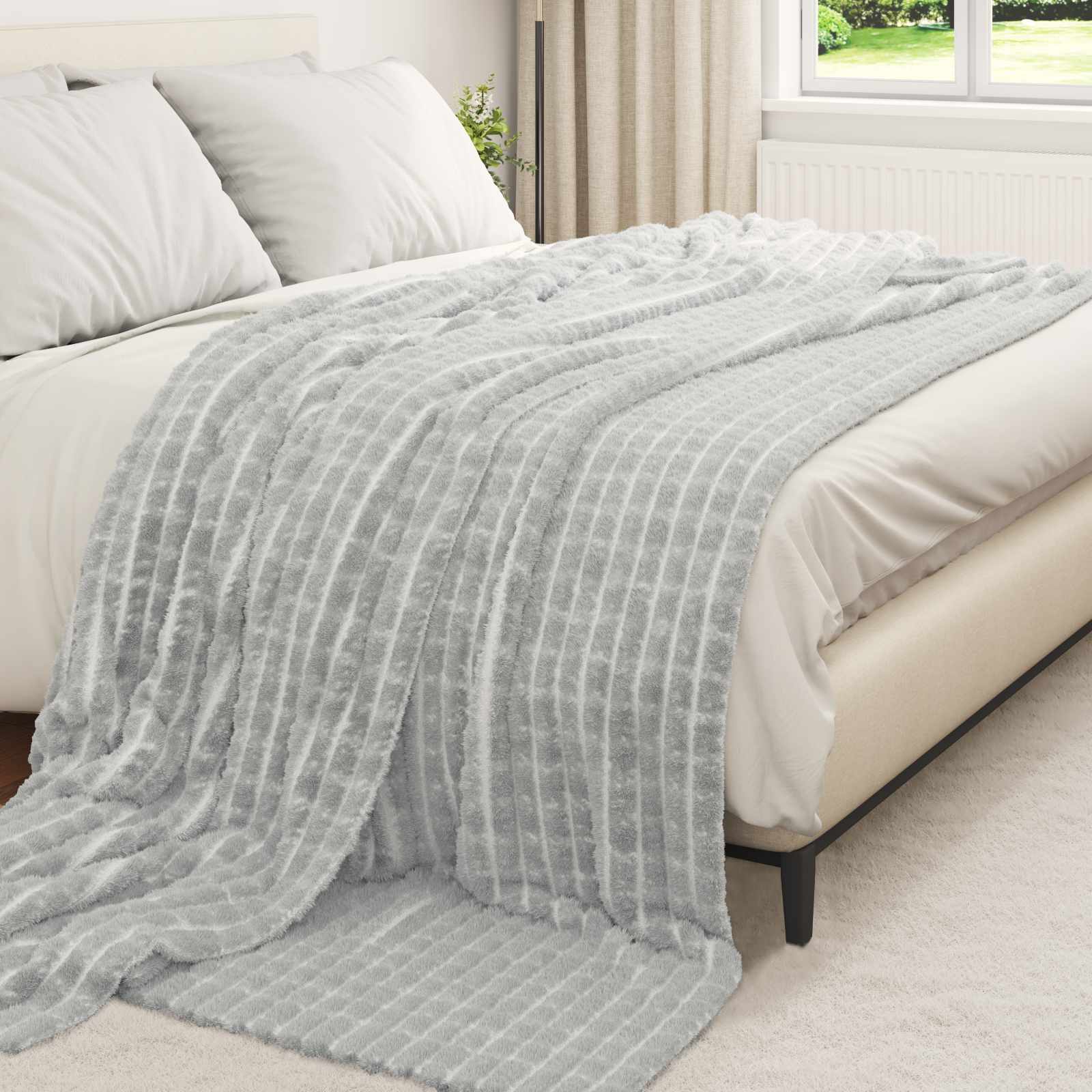 Gooi Deken Grijs 240 x 220 cm Fleece is nu te koop bij PeponiXL, paradijselijk wonen!