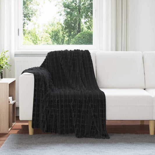 Gooi Deken Zwart 150 x 130 cm Fleece is nu te koop bij PeponiXL, paradijselijk wonen!