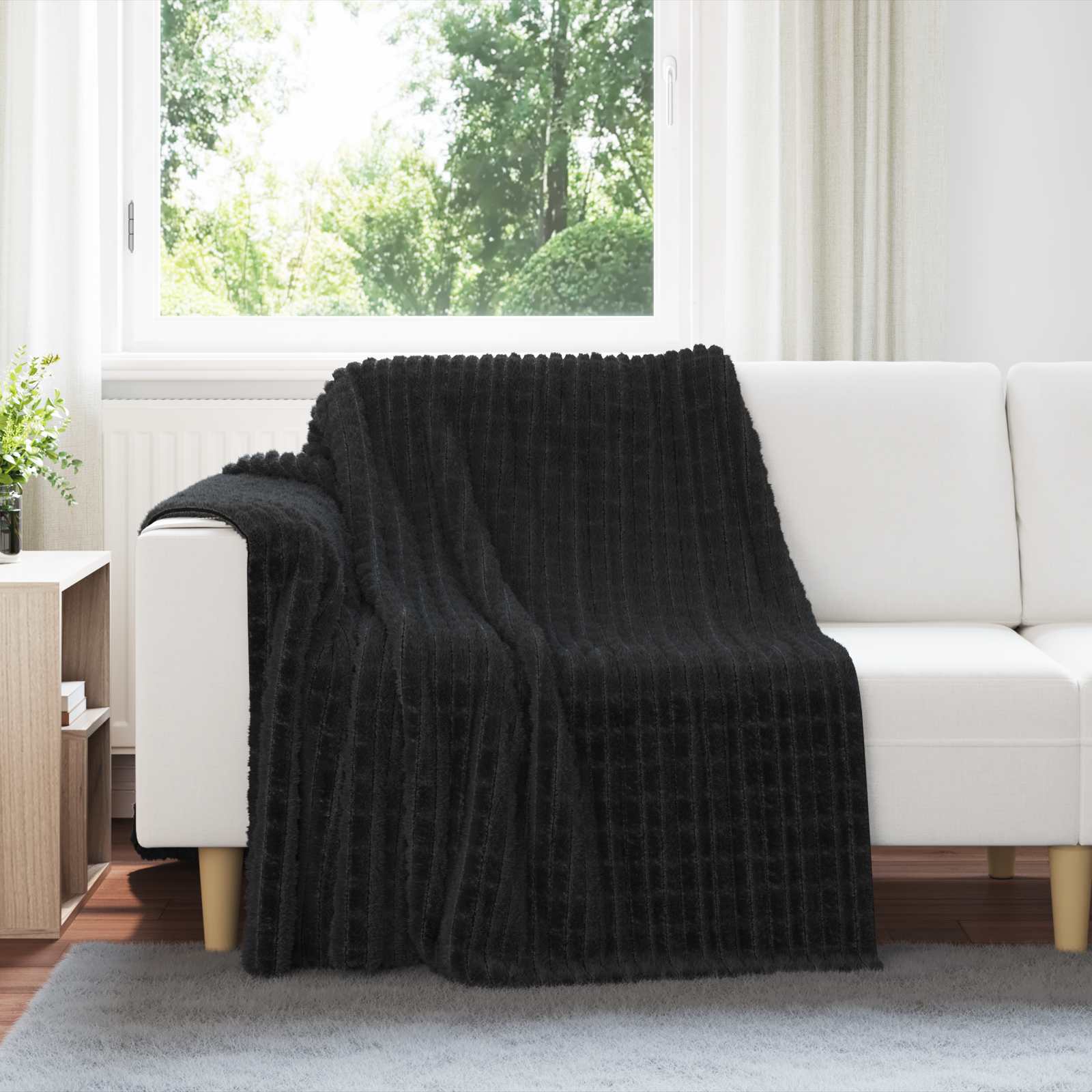 Gooi Deken Zwart 200 x 150 cm Fleece is nu te koop bij PeponiXL, paradijselijk wonen!