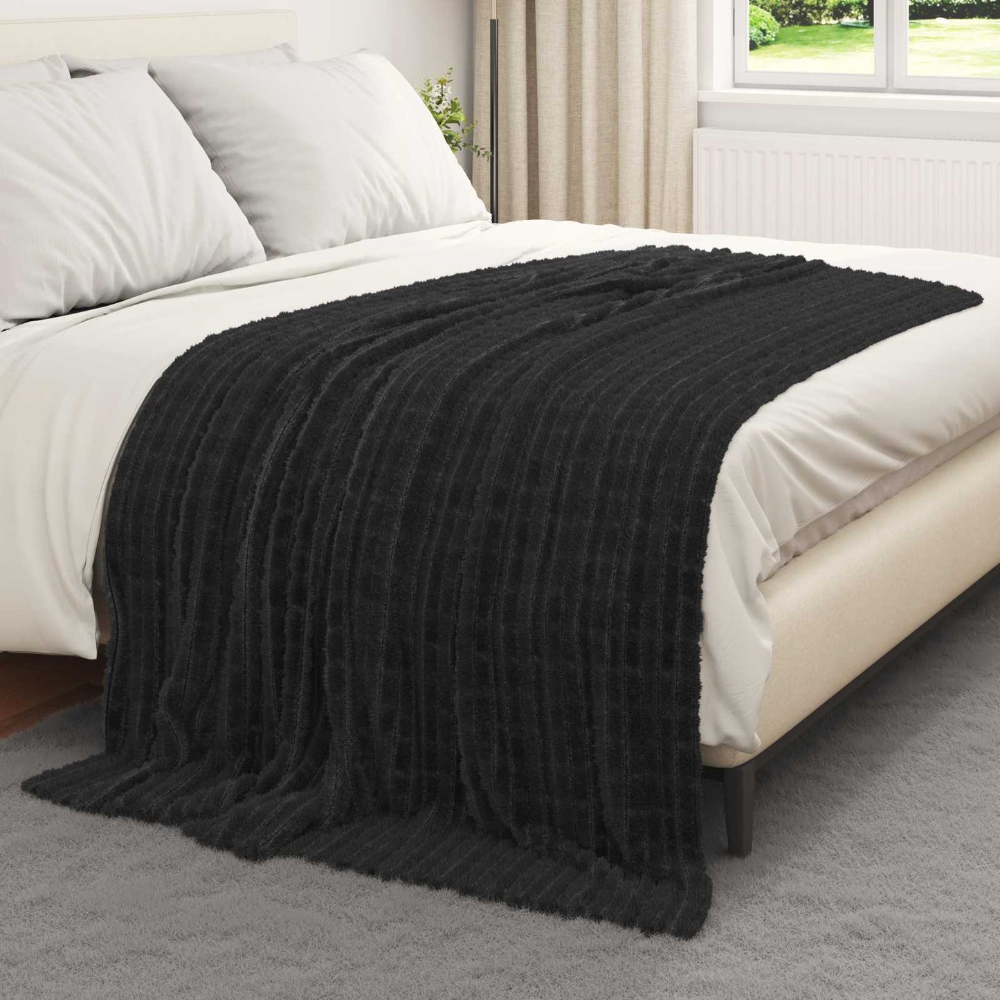 Gooi Deken Zwart 200 x 150 cm Fleece is nu te koop bij PeponiXL, paradijselijk wonen!
