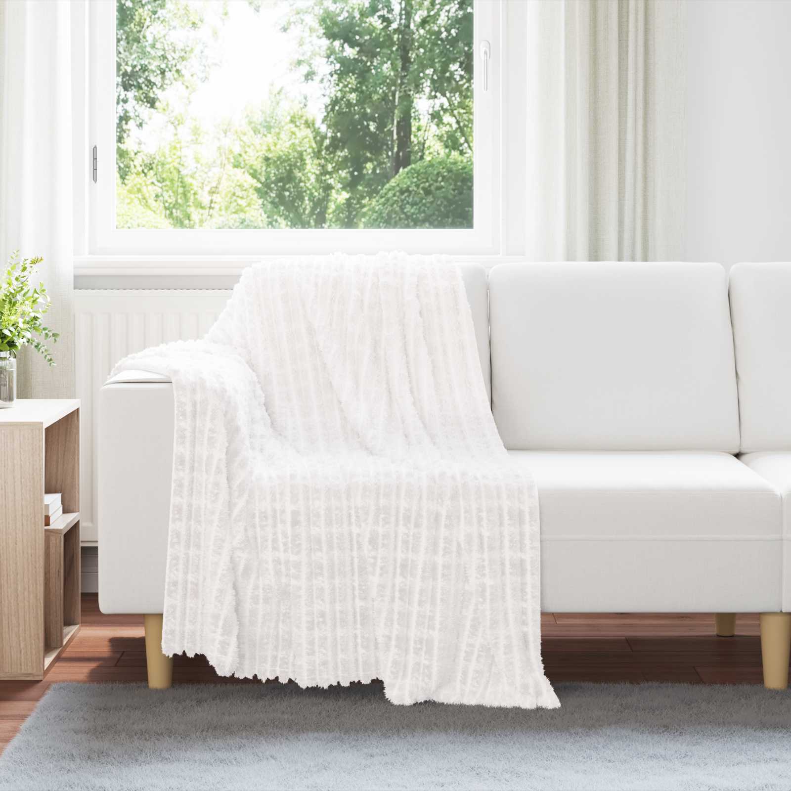 Gooi Deken Wit 150 x 130 cm Fleece is nu te koop bij PeponiXL, paradijselijk wonen!