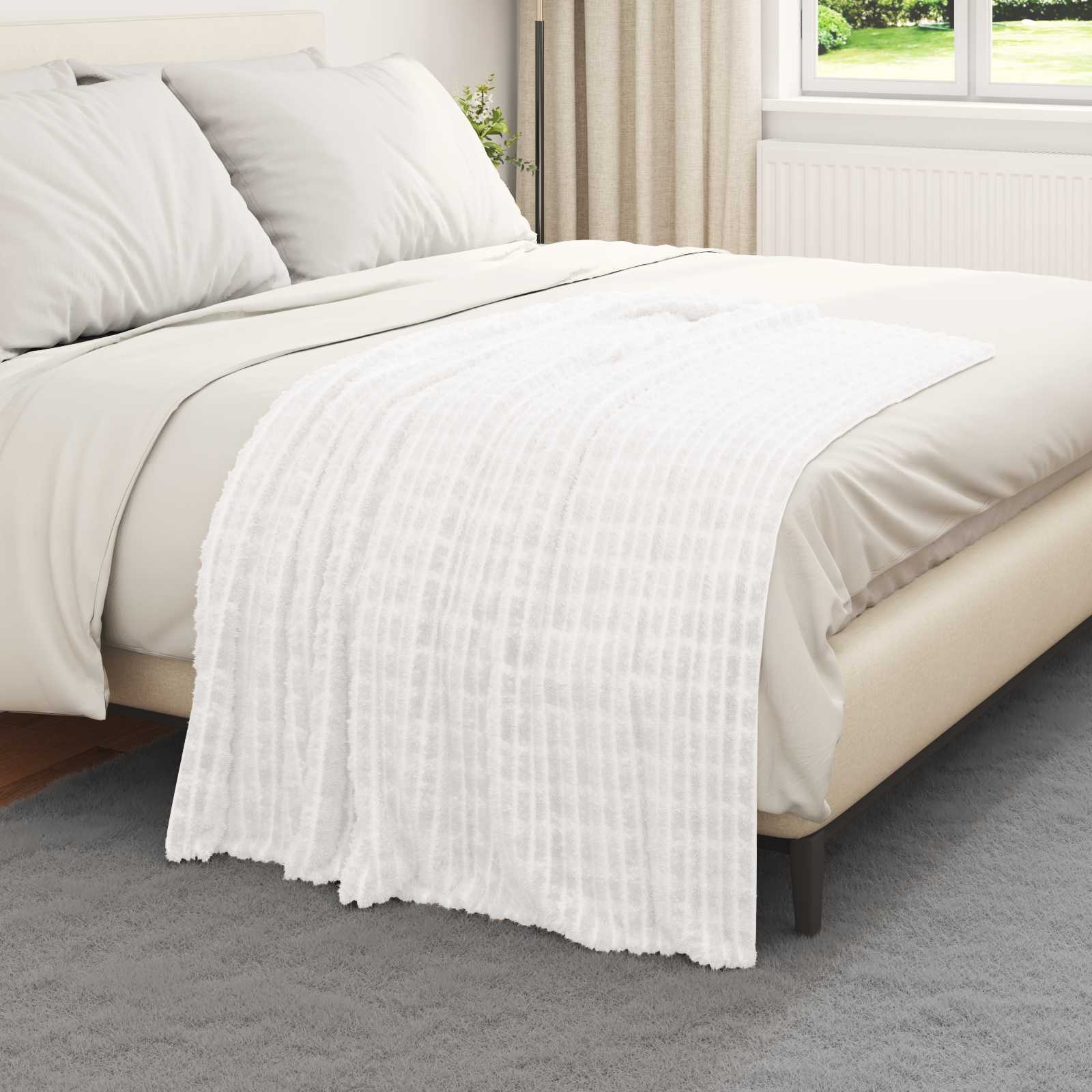 Gooi Deken Wit 150 x 130 cm Fleece is nu te koop bij PeponiXL, paradijselijk wonen!