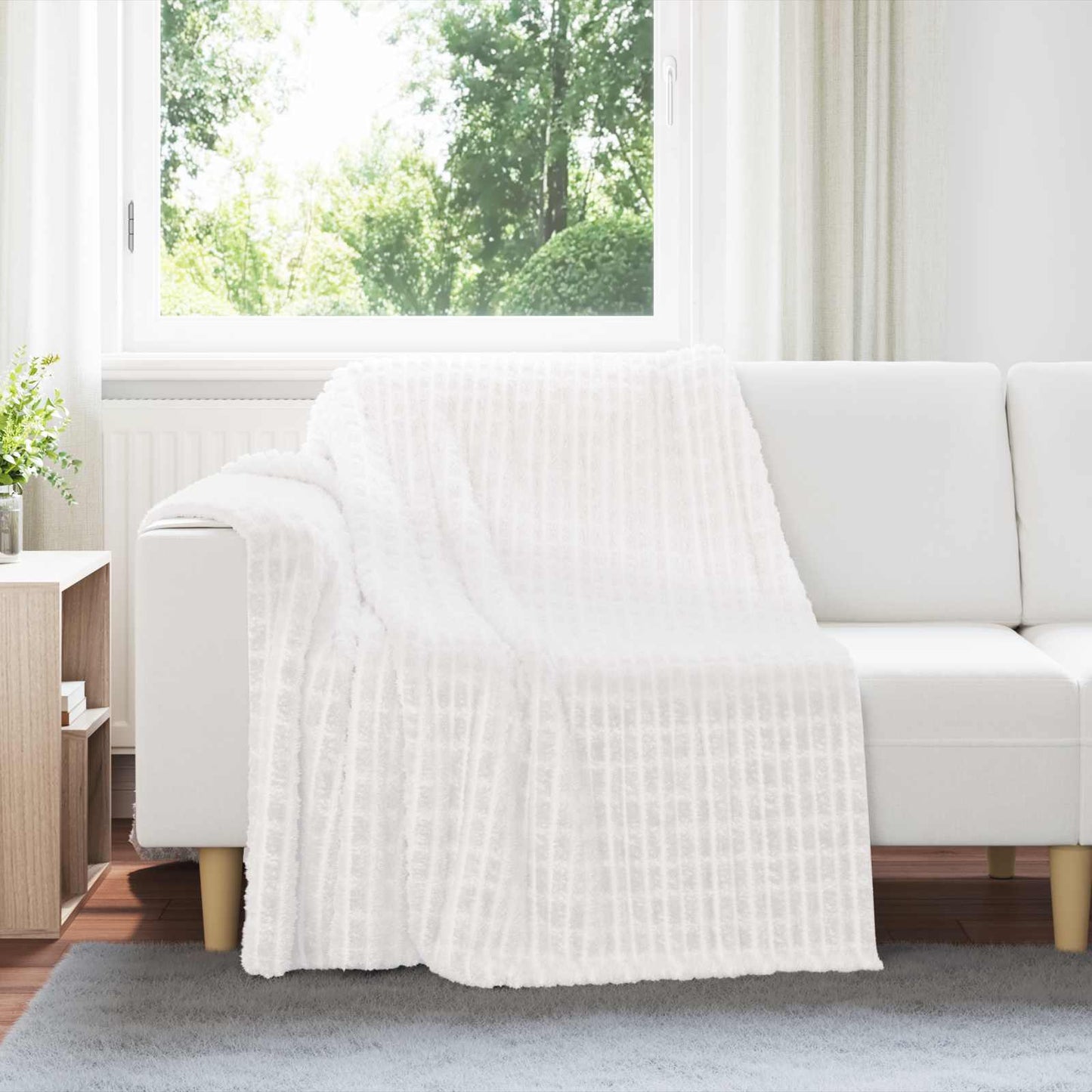 Gooi Deken Wit 200 x 150 cm Fleece is nu te koop bij PeponiXL, paradijselijk wonen!