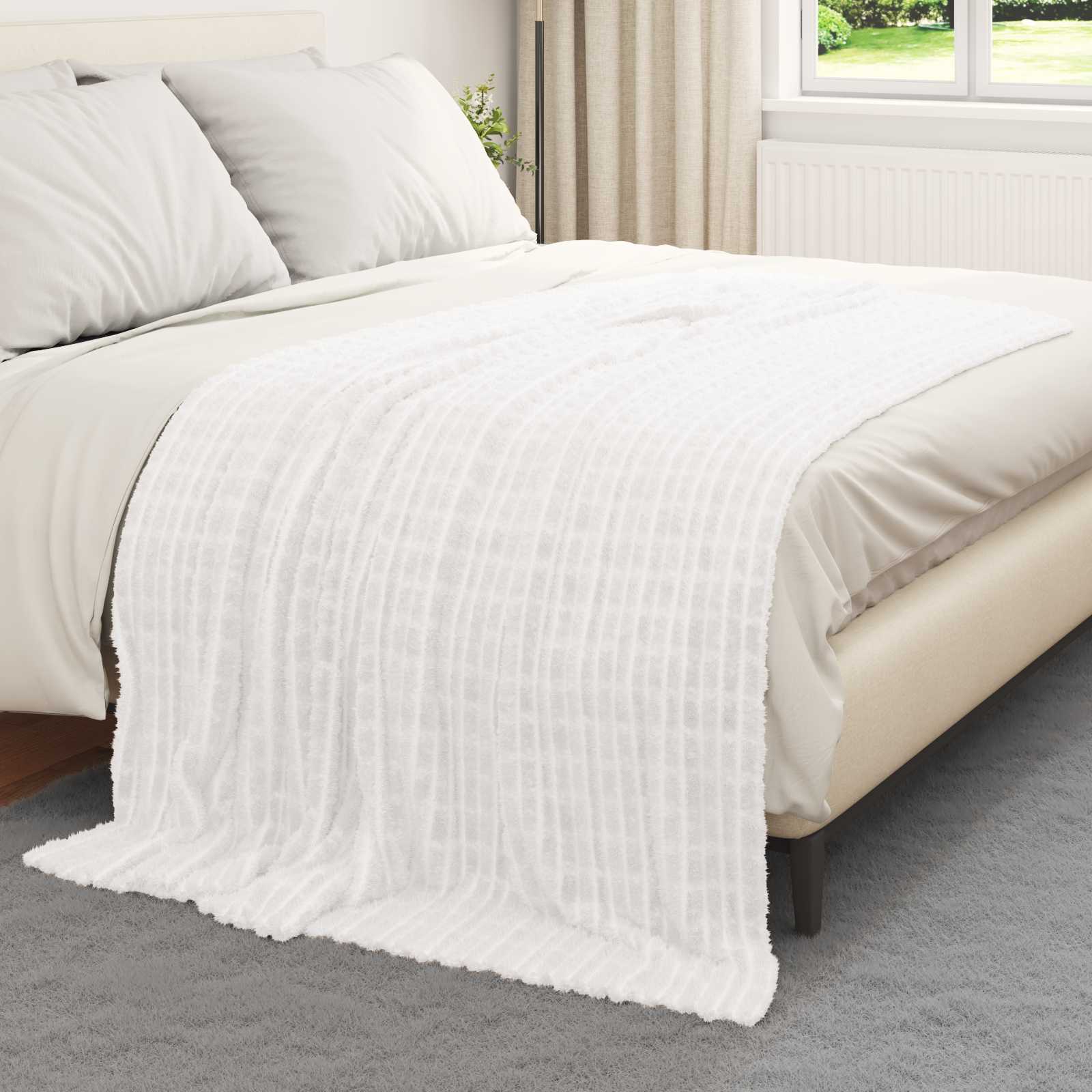 Gooi Deken Wit 200 x 150 cm Fleece is nu te koop bij PeponiXL, paradijselijk wonen!