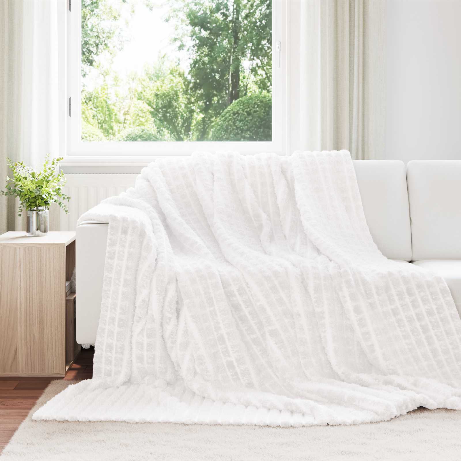 Gooi Deken Wit 240 x 220 cm Fleece is nu te koop bij PeponiXL, paradijselijk wonen!