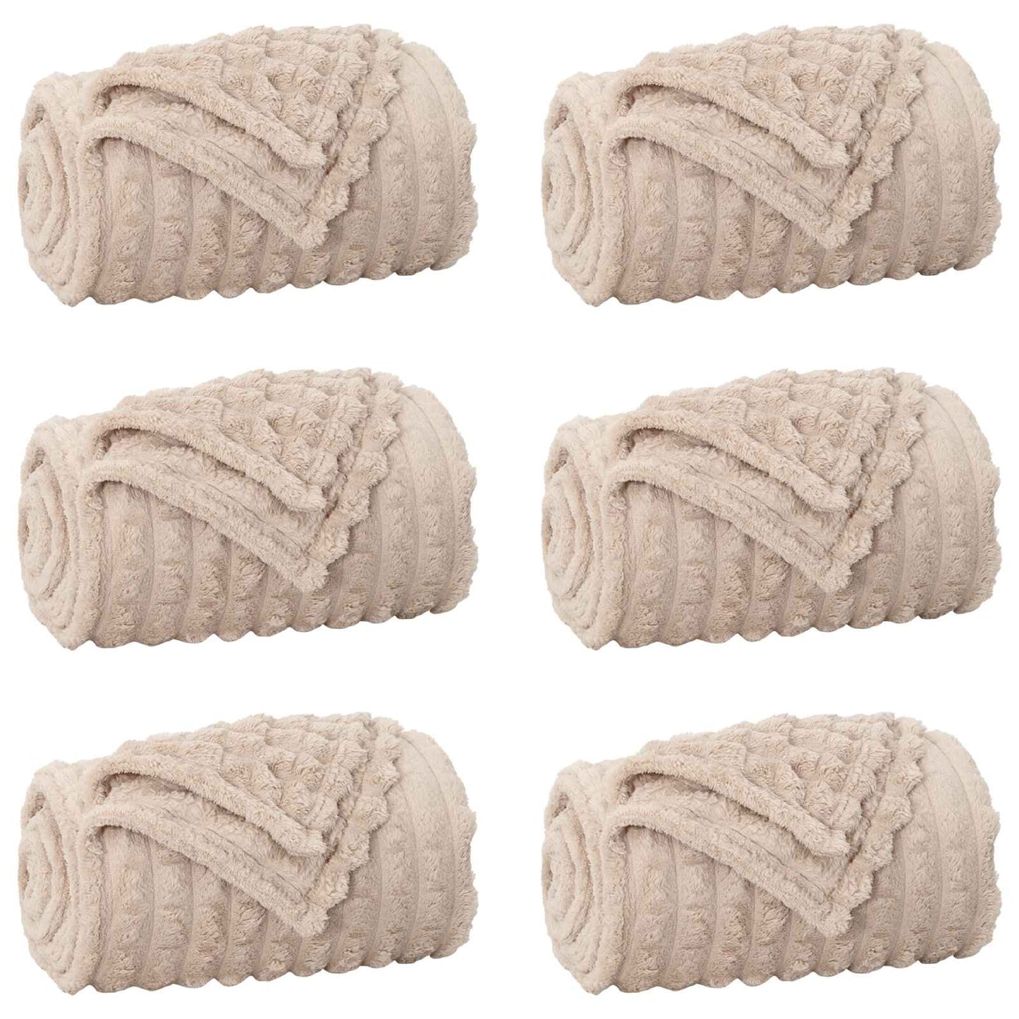 Kleden 6 pcs Beige 150 x 130 cm Fleece is nu te koop bij PeponiXL, paradijselijk wonen!