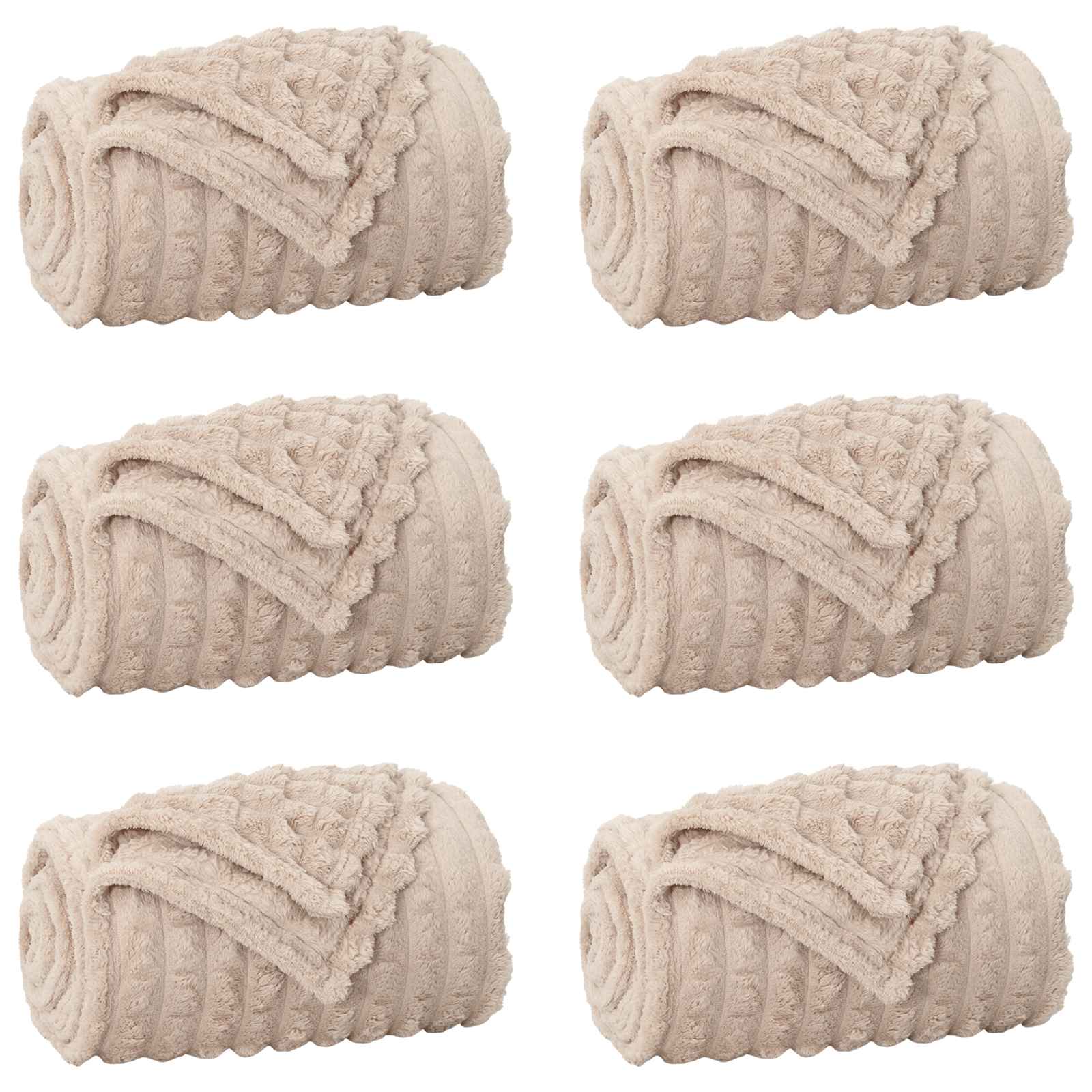 Kleden 6 pcs Beige 150 x 130 cm Fleece is nu te koop bij PeponiXL, paradijselijk wonen!
