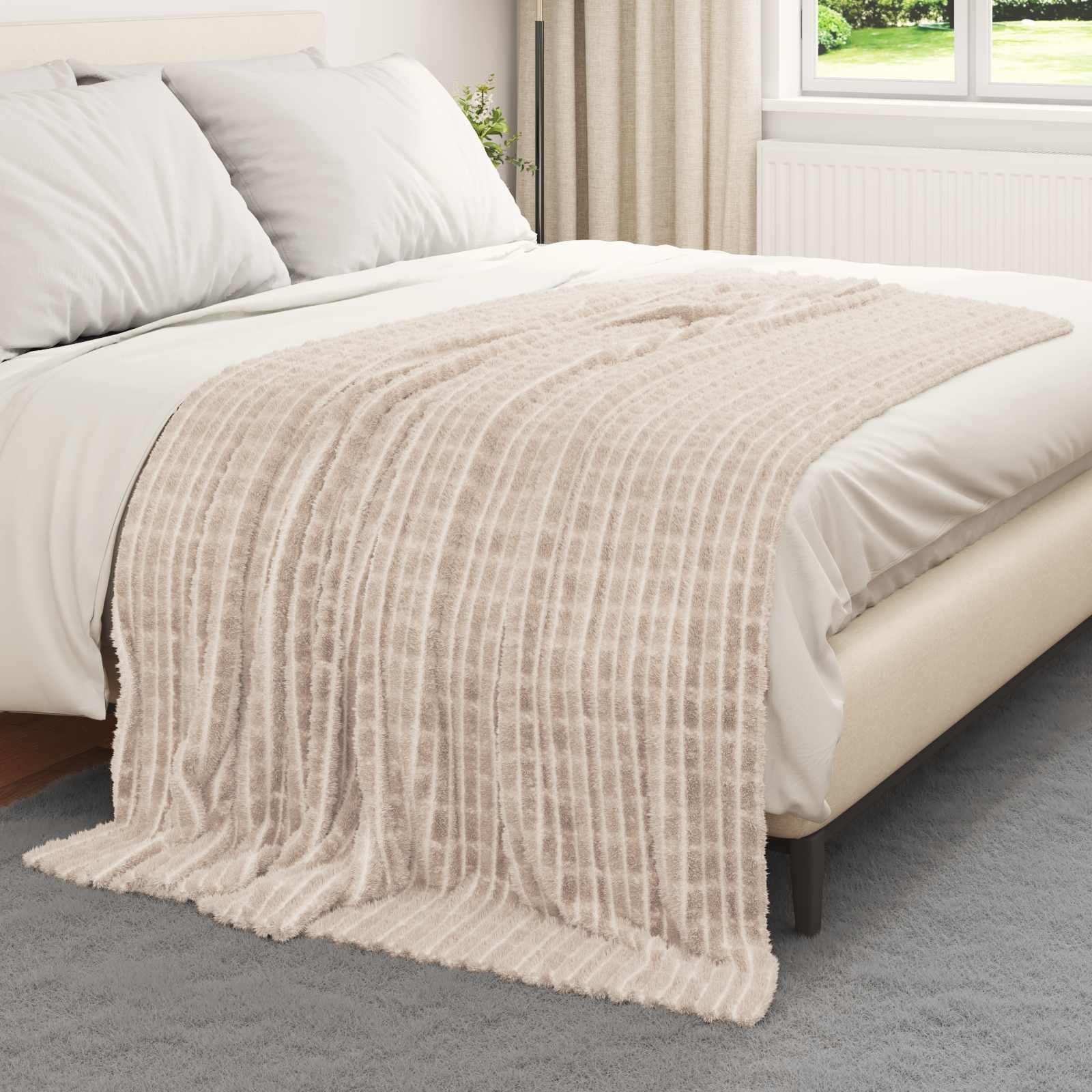 Kleden 6 pcs Beige 200 x 150 cm Fleece is nu te koop bij PeponiXL, paradijselijk wonen!
