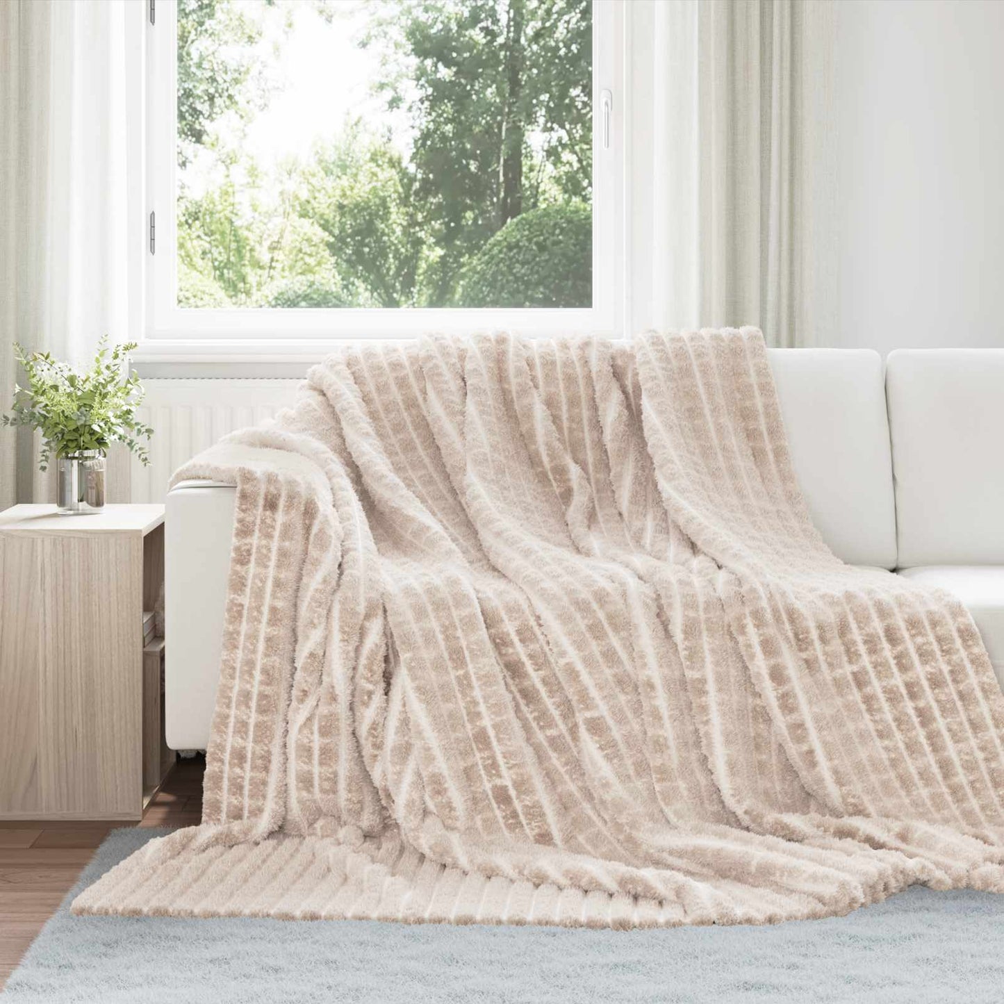 Kleden 6 pcs Beige 240 x 220 cm Fleece is nu te koop bij PeponiXL, paradijselijk wonen!