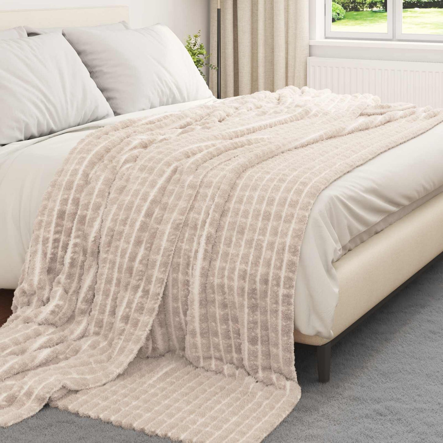 Kleden 6 pcs Beige 240 x 220 cm Fleece is nu te koop bij PeponiXL, paradijselijk wonen!