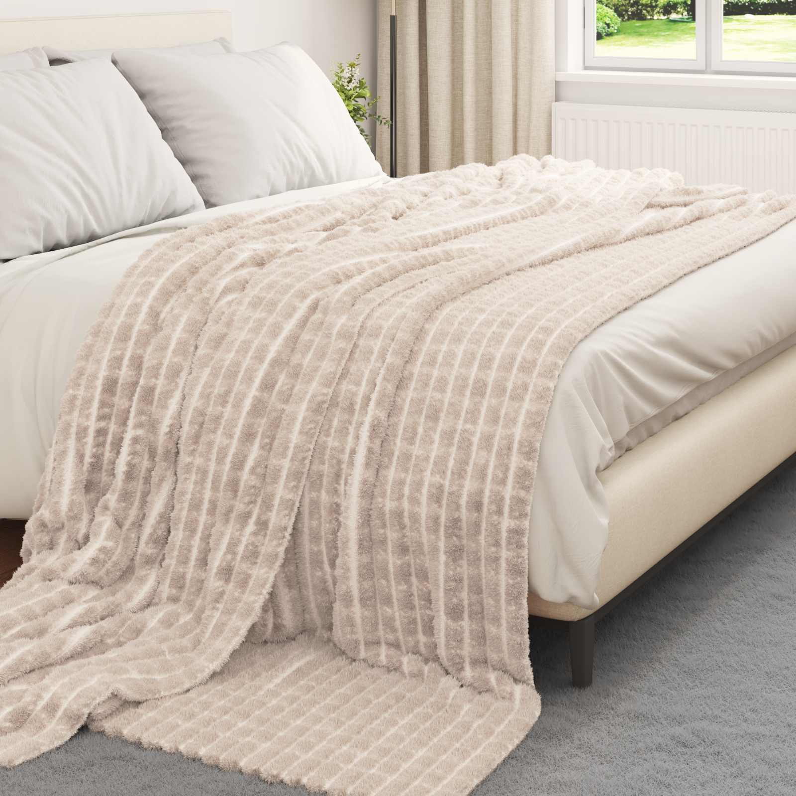 Kleden 6 pcs Beige 240 x 220 cm Fleece is nu te koop bij PeponiXL, paradijselijk wonen!