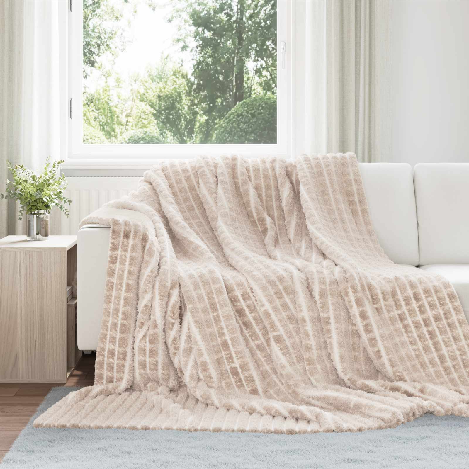 Kleden 6 pcs Beige 270 x 240 cm Fleece is nu te koop bij PeponiXL, paradijselijk wonen!