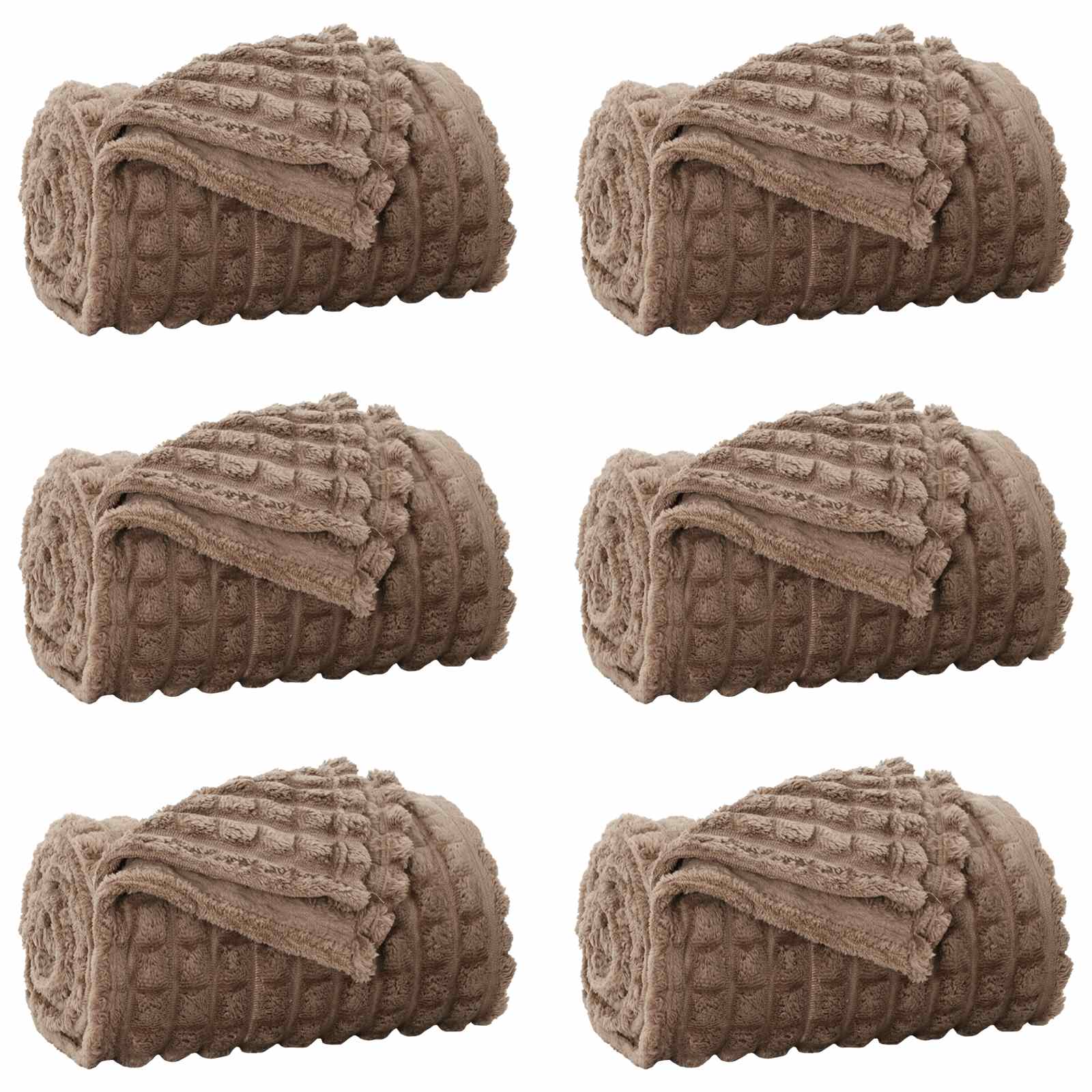 Kleden 6 pcs Kameel 240 x 220 cm Fleece is nu te koop bij PeponiXL, paradijselijk wonen!