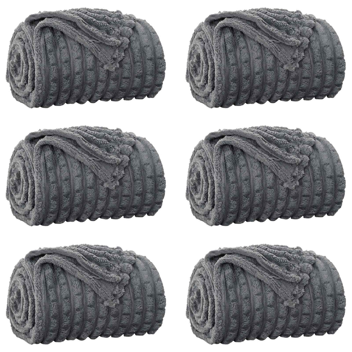 Kleden 6 pcs Donkergrijs 150 x 130 cm Fleece is nu te koop bij PeponiXL, paradijselijk wonen!