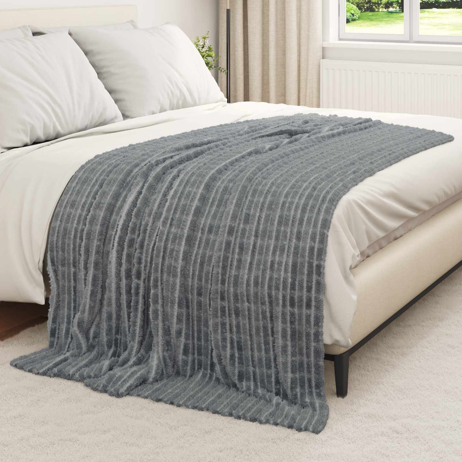 Kleden 6 pcs Donkergrijs 200 x 150 cm Fleece is nu te koop bij PeponiXL, paradijselijk wonen!