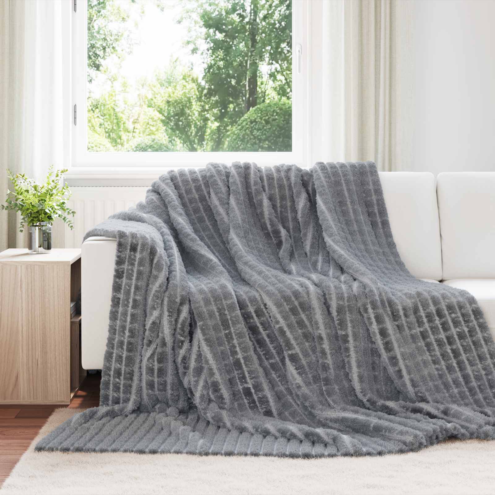 Kleden 6 pcs Donkergrijs 270 x 240 cm Fleece is nu te koop bij PeponiXL, paradijselijk wonen!