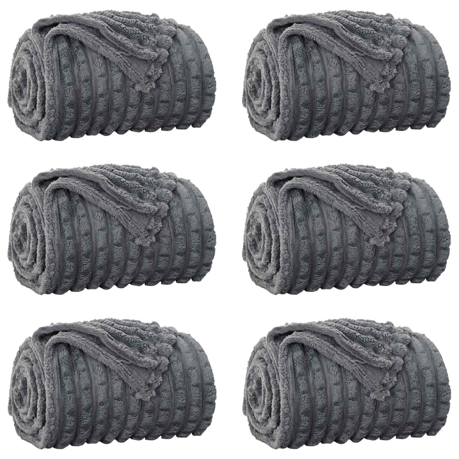 Kleden 6 pcs Donkergrijs 270 x 240 cm Fleece is nu te koop bij PeponiXL, paradijselijk wonen!