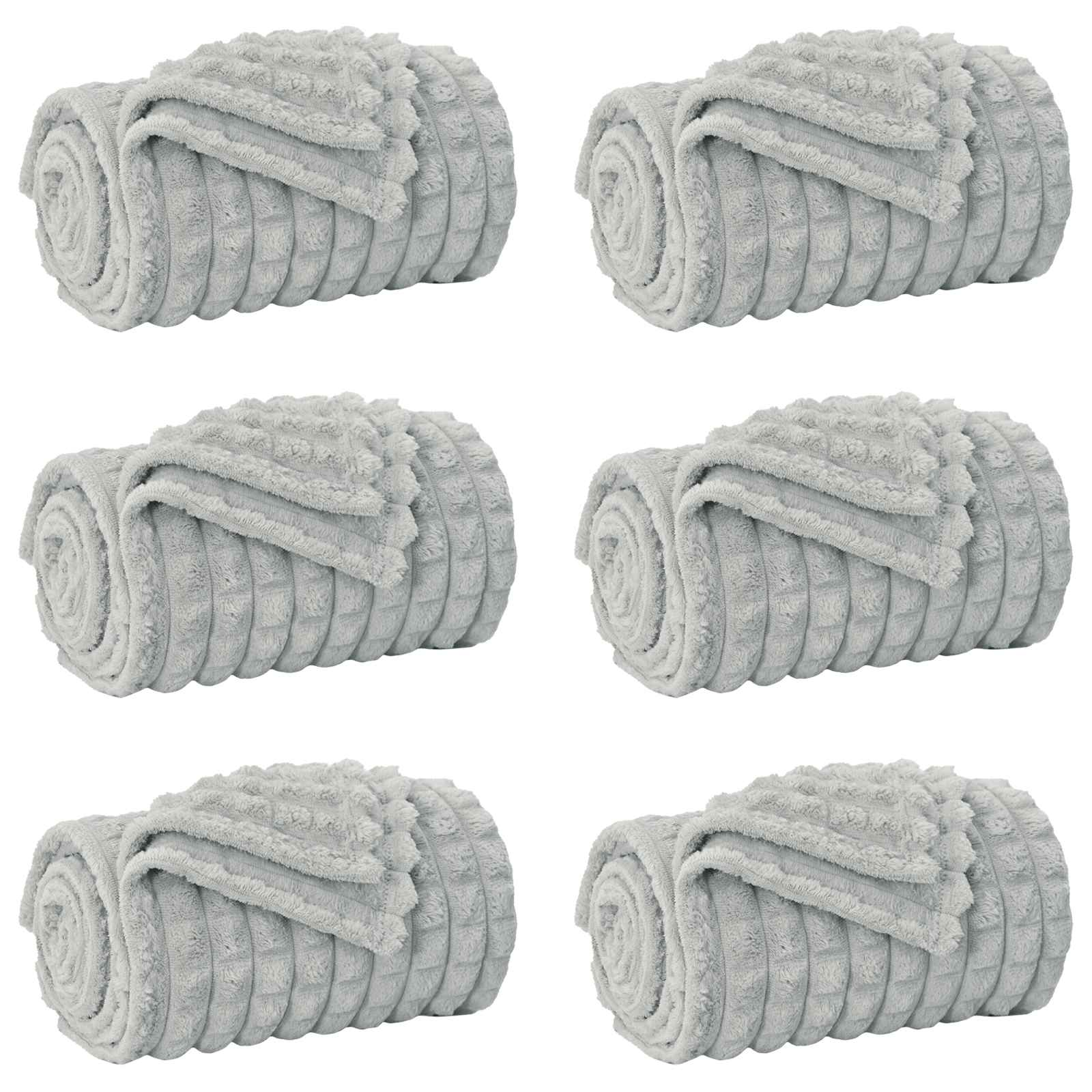 Kleden 6 pcs Grijs 150 x 130 cm Fleece is nu te koop bij PeponiXL, paradijselijk wonen!