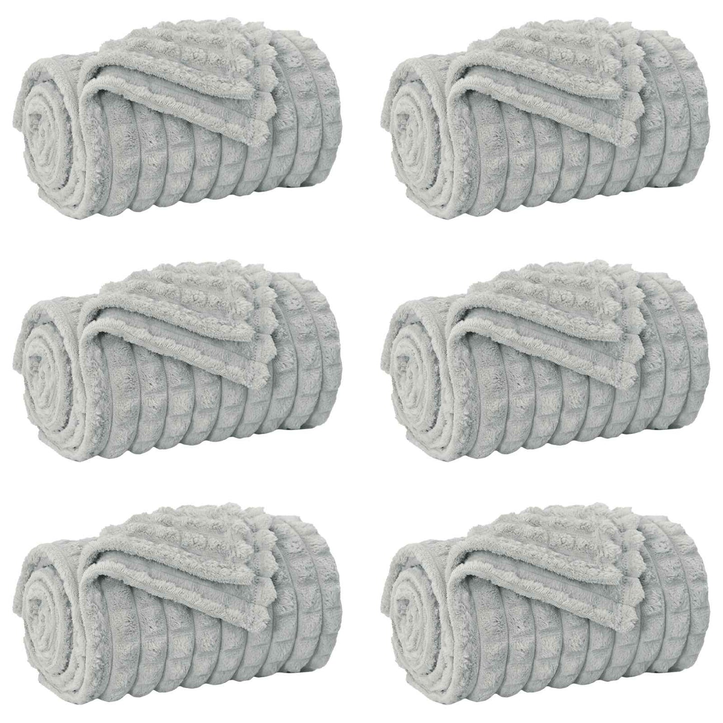 Kleden 6 pcs Grijs 240 x 220 cm Fleece is nu te koop bij PeponiXL, paradijselijk wonen!